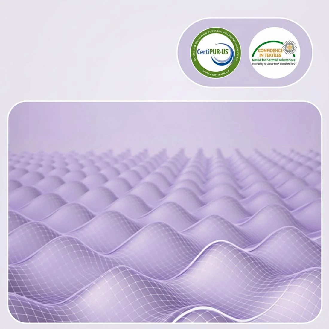 4 Giselle 5cm Memory Foam Mattress Topper Lavender Infused Egg Crate Pad Mat King - King Bed - Purple, 4 of 7