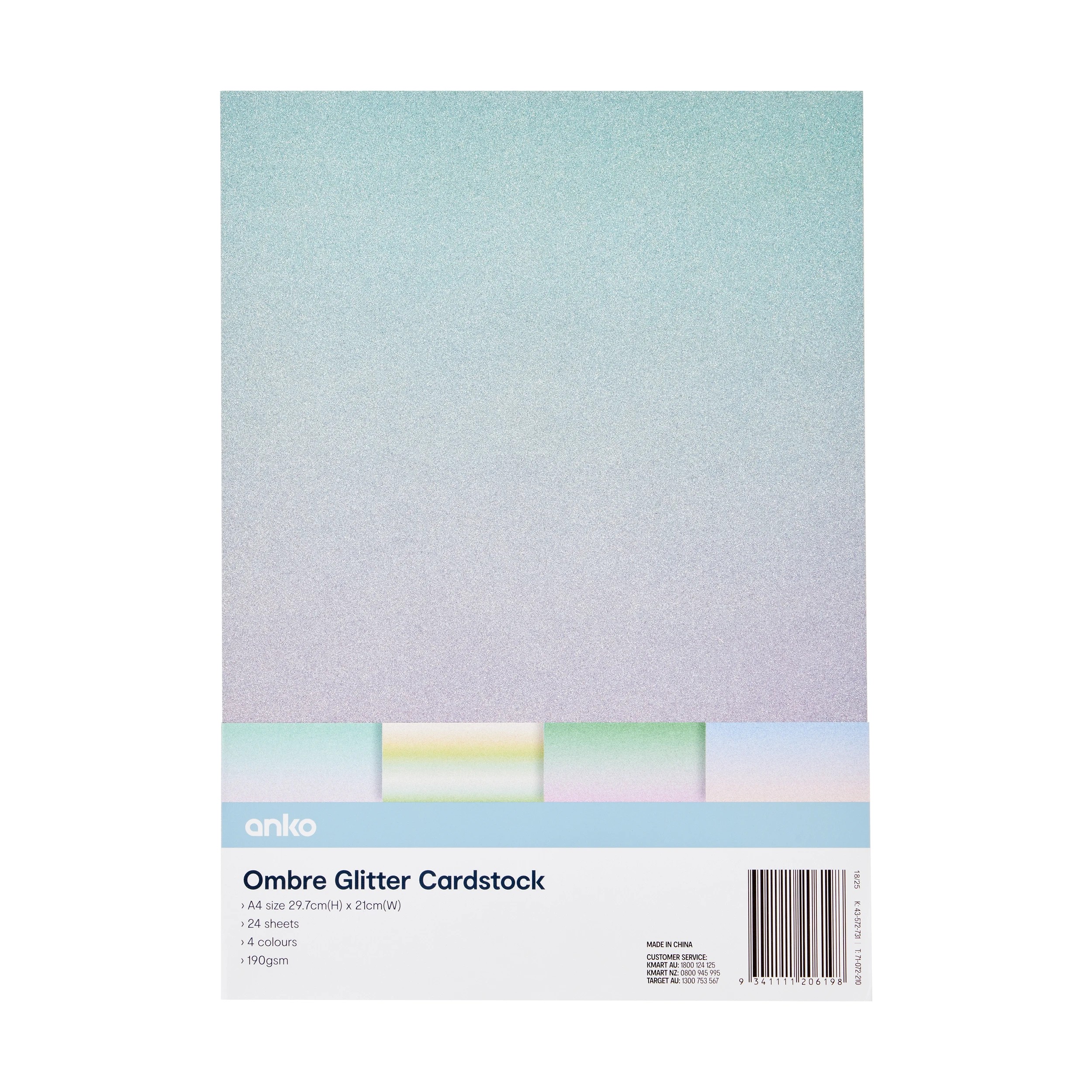 1 24 Pack Ombre Glitter Cardstock, 1 of 4