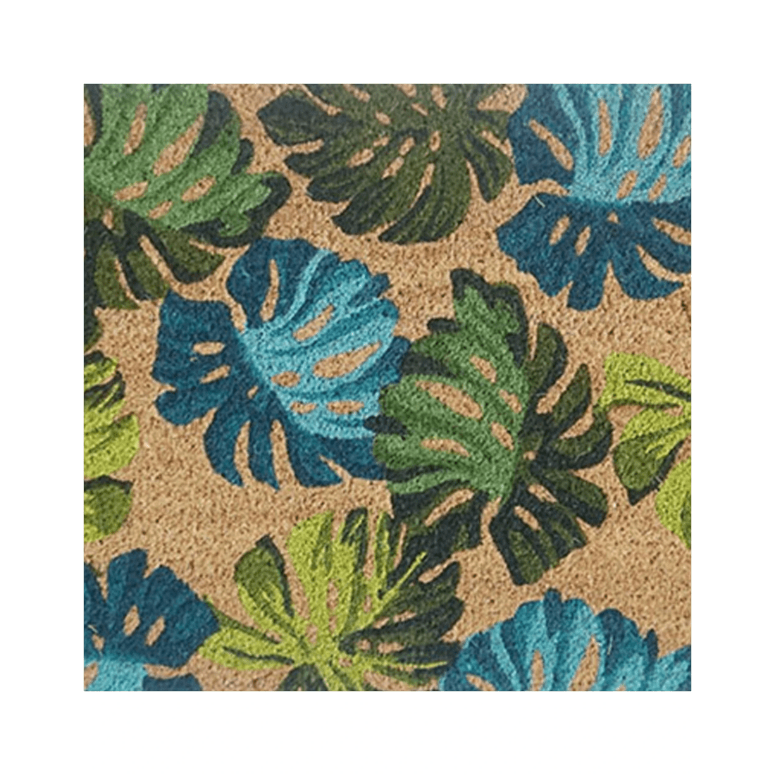 2 Solemate PVC Backed Coir Monsteria 45x110cm Slim Outdoor Stylish Doormat - Natural, 2 of 4