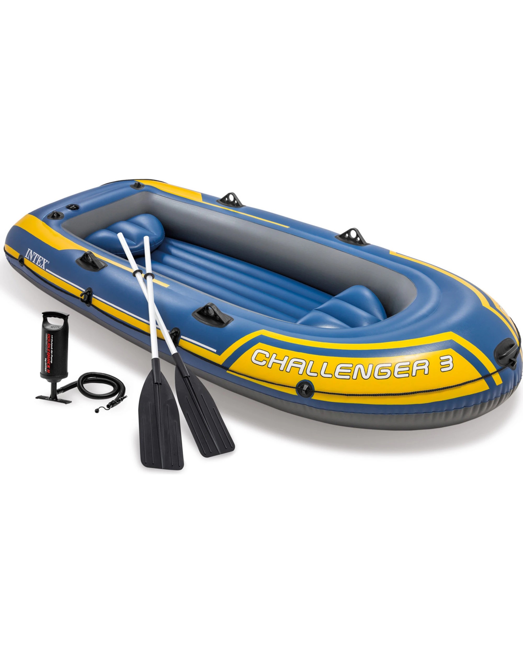 1 Intex 68370NP Challenger 3 Inflatable Boat Set - Blue, 1 of 9