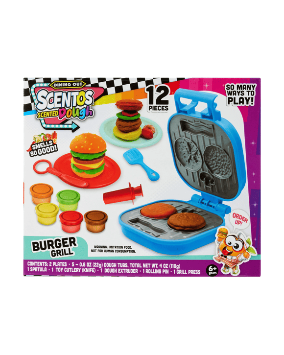 12 Piece Scentos Scented Dough Dining Out: Burger Grill
