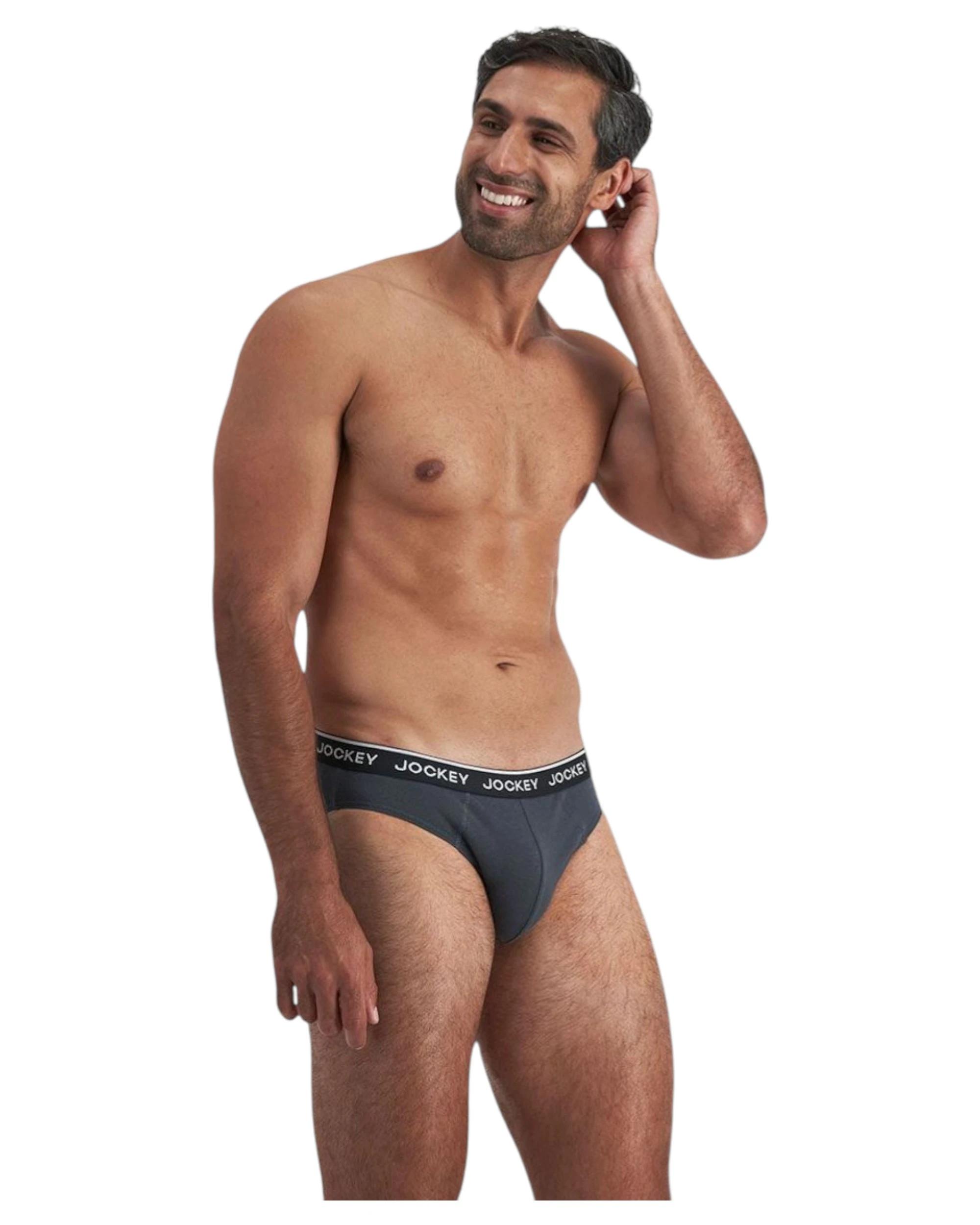 9 Jockey 12 Pack Elastic Cotton Brief Underwear Black / Grey Undies BLACK/GREY, 9 of 10