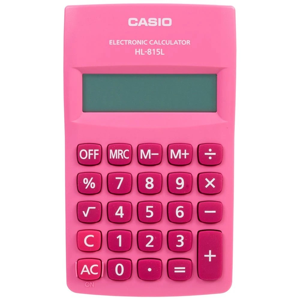 1 Casio HL-815L Pocket Calculator Pink, 1 of 4