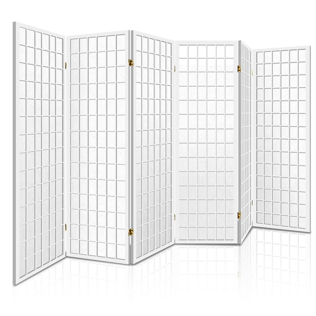 1 Artiss 6 Panel Room Divider Screen 261x179cm - White, 1 of 8
