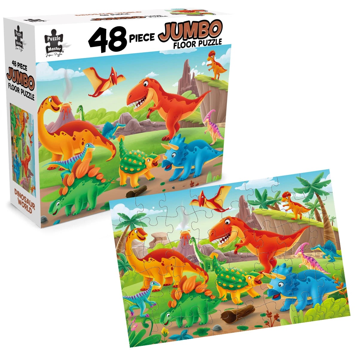 2 Puzzle Master 48 Piece Jumbo Puzzle Dinosaur World, 2 of 5