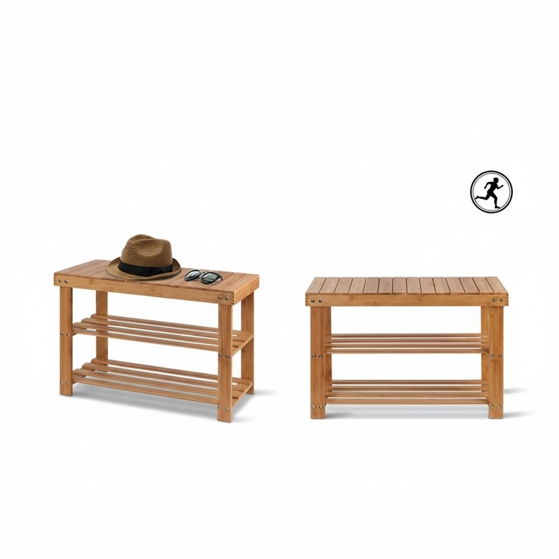 7 Artiss Shoe Rack Shoe Bench 10 Pairs Bamboo Entryway Storage Seat Easy Clean Sturdy Bedside Table Eco-friendly - Brown, 7 of 8