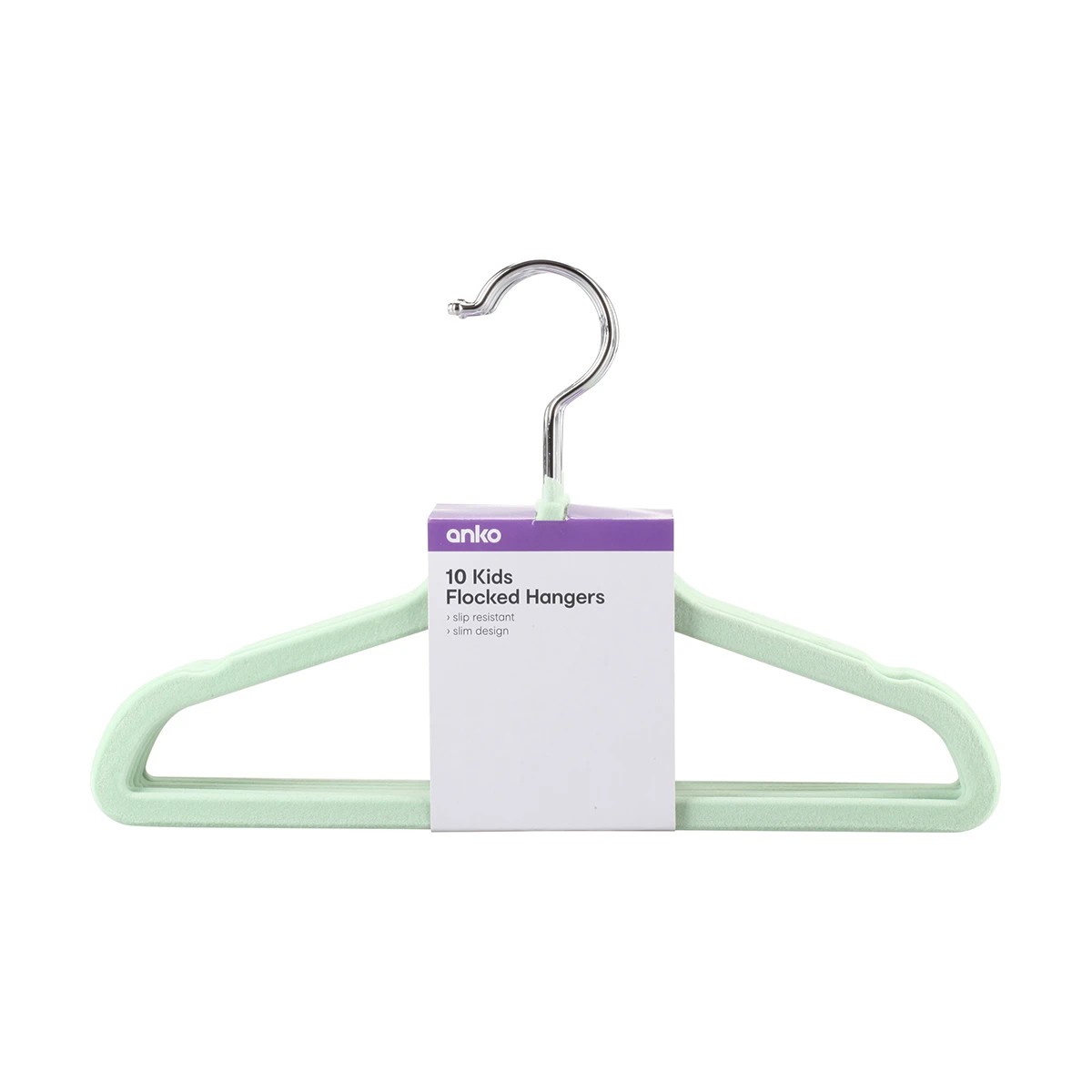 1 10 Pack Kids' Flocked Hangers, 1 of 2