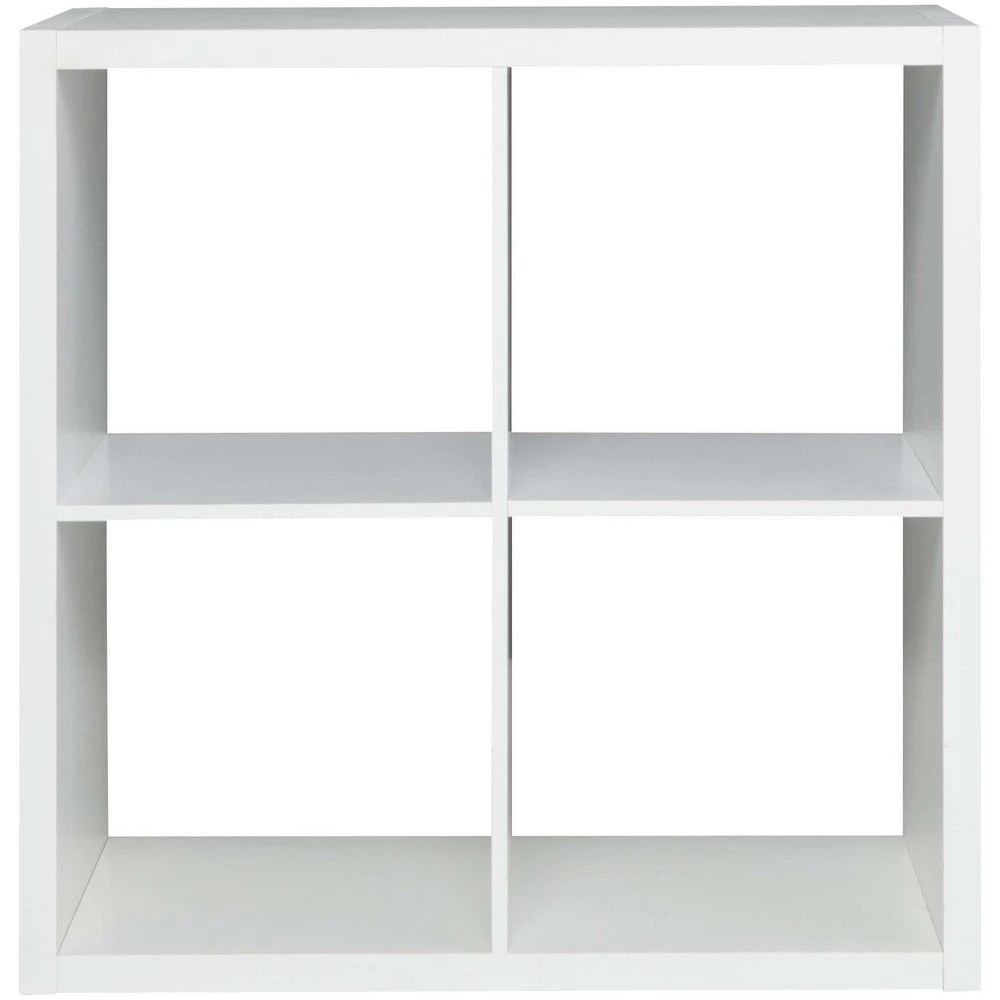 2 Horsen 4 Cube Bookcase White Shelves Home Office Storage, 2 of 9