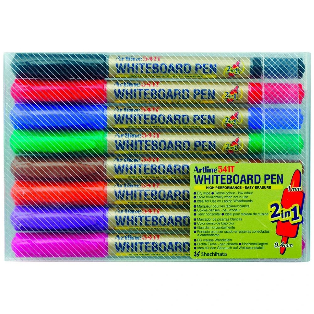 1 Artline 541T Dual Nib Whiteboard Markers Assorted 8 Pack, 1 of 1