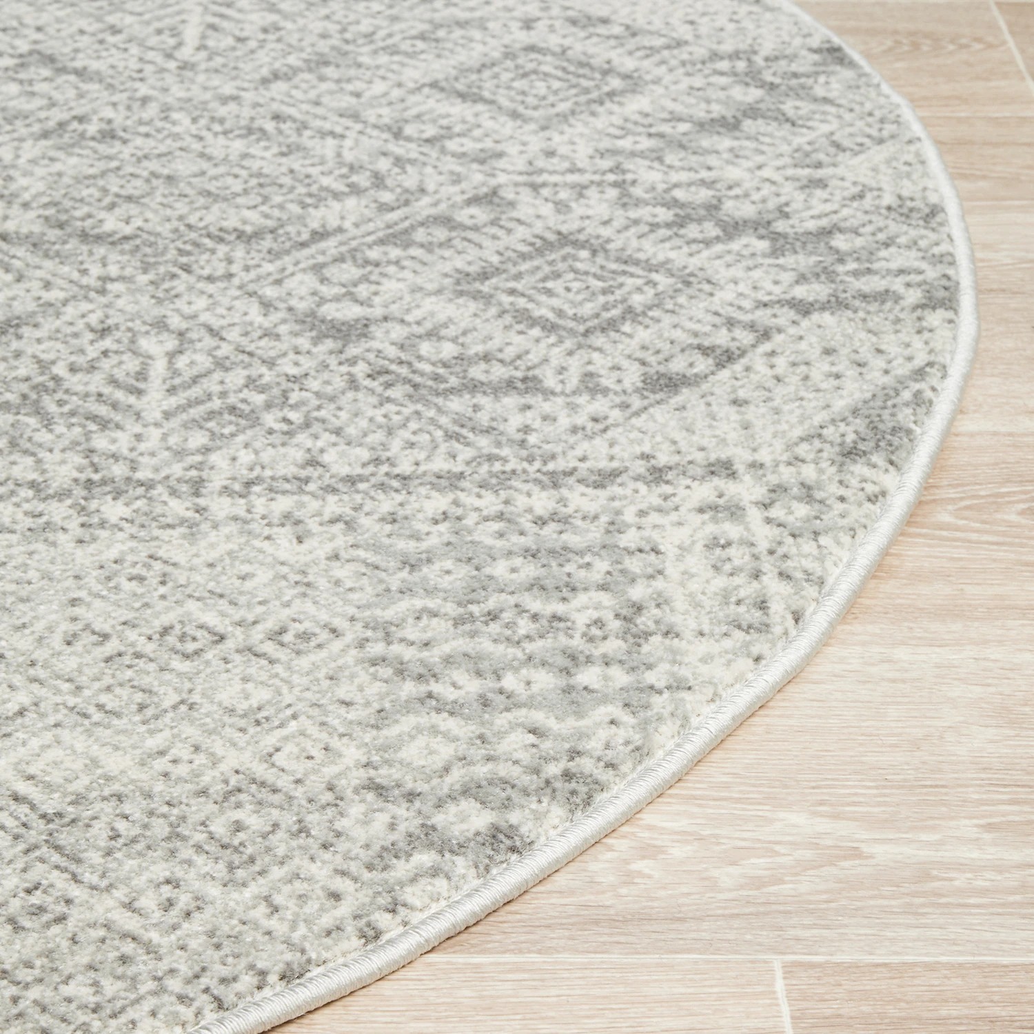6 Common Ground Rugs Phantom 351 240x240cm - Large Round Power Loomed Pet Friendly Rug - Silver, 6 of 9