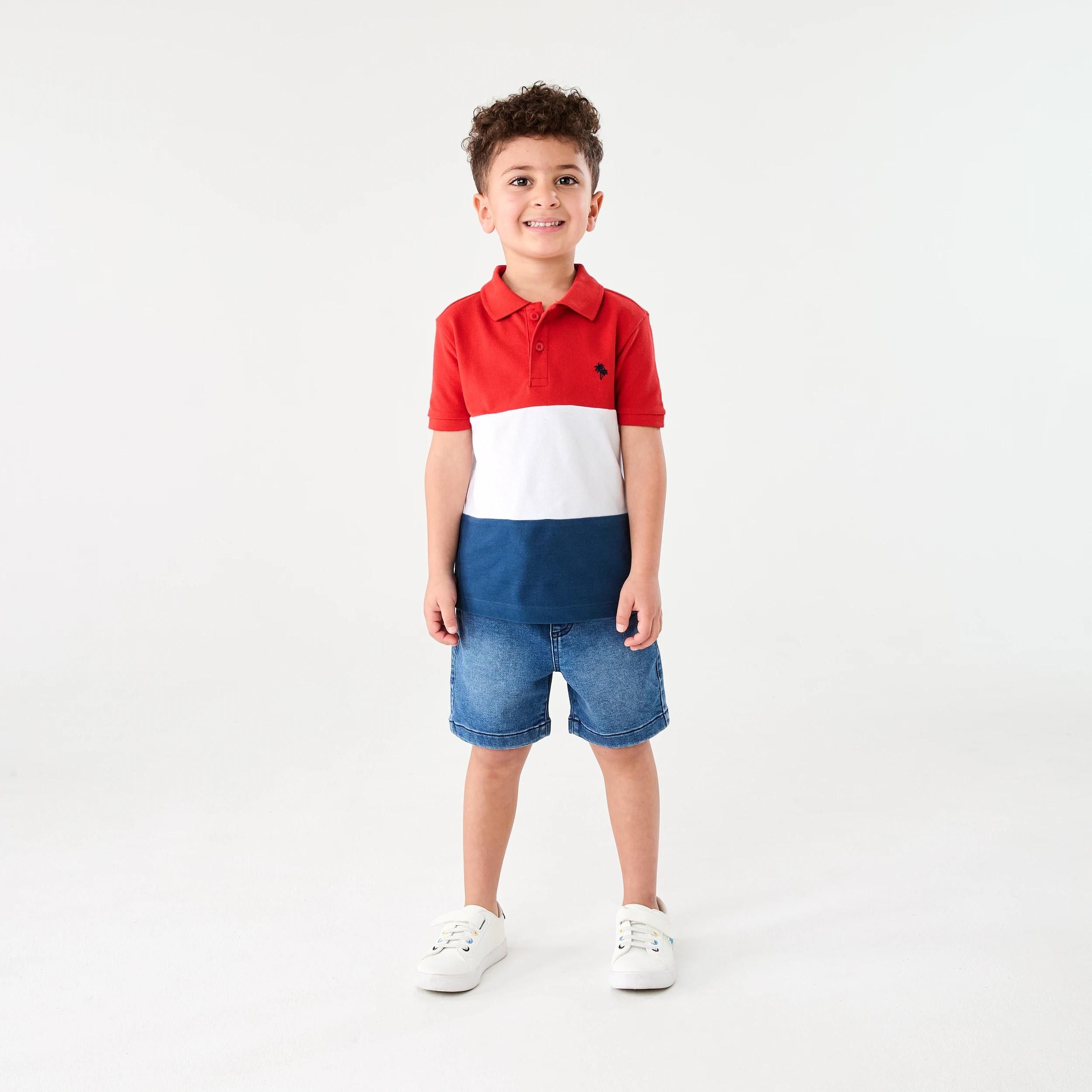 6 Colour Block Polo Shirt Rubicondo Red, 6 of 7