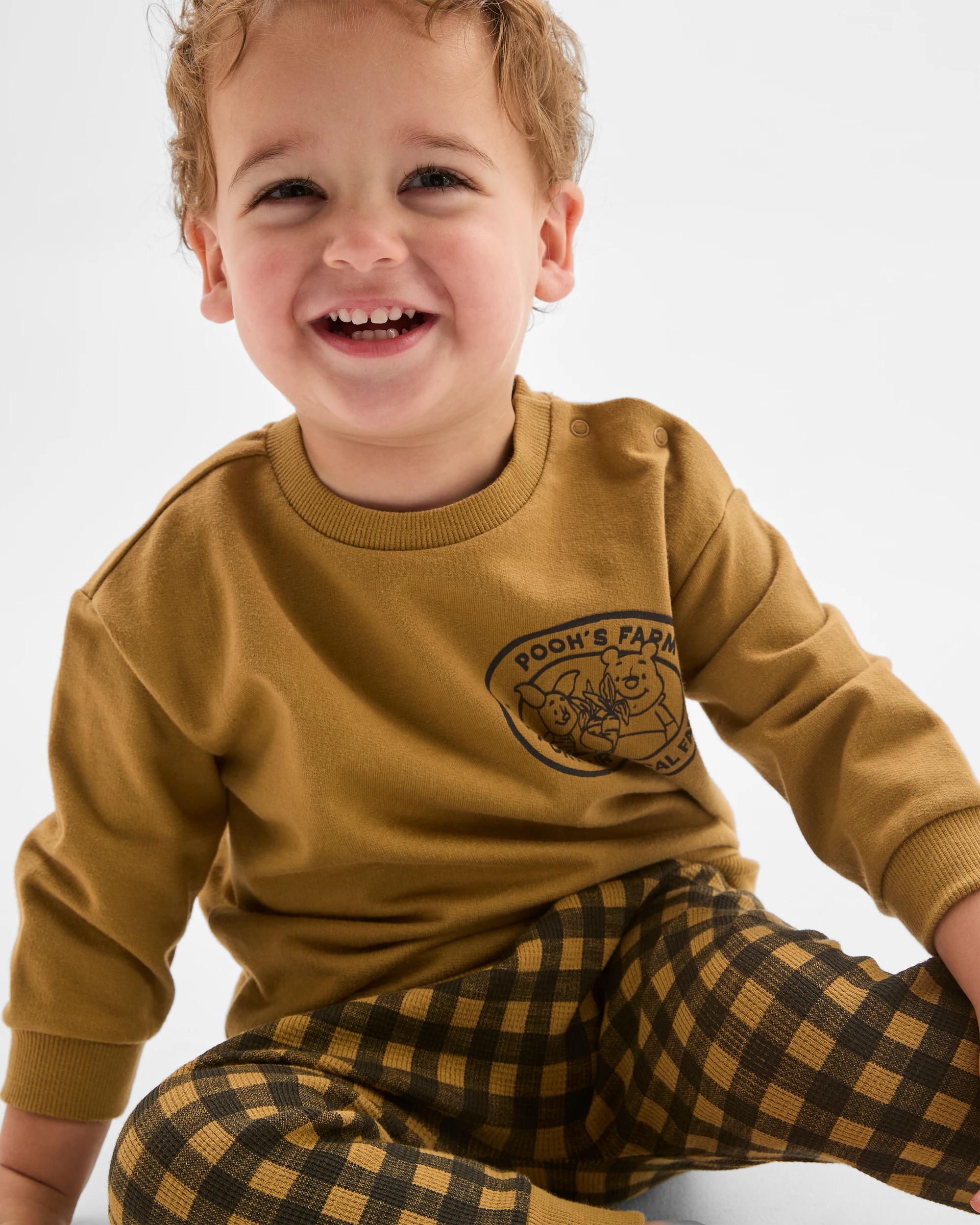 1 Disney Organic Cotton Baby Fleece Set WINNIE DULL GOLD, 1 of 6