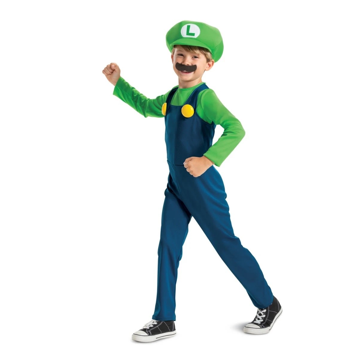 1 Super Mario Luigi Costume - Ages 7-8, 1 of 3