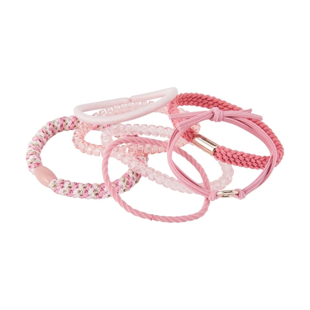 2 OXX Haircare 7 Piece Hair Elastics - Pink, 2 of 3