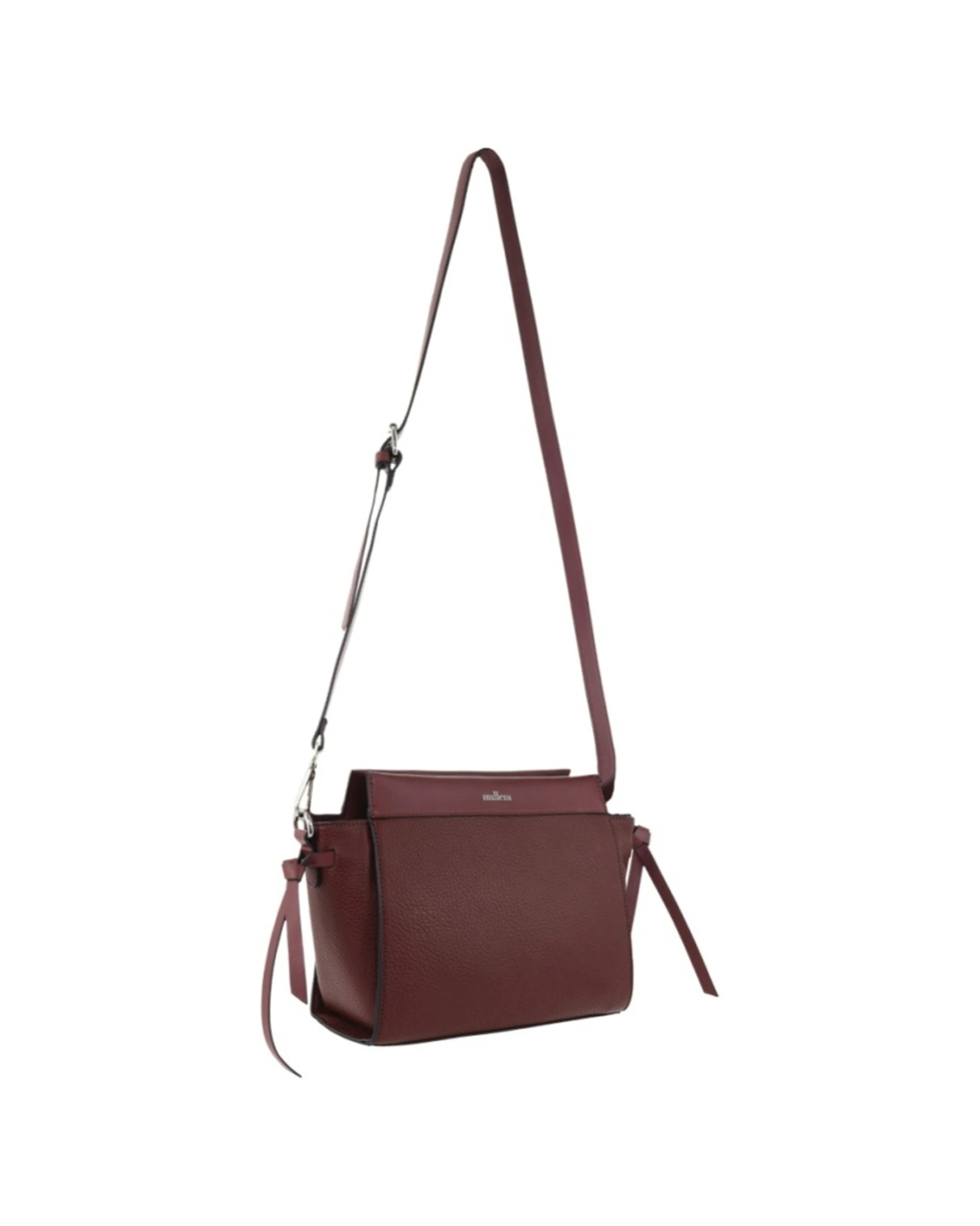 1 Milleni Vegan Leather Shoulder Bag W Adjustable Strap Compact Adjustable Length - Burgundy, 1 of 4