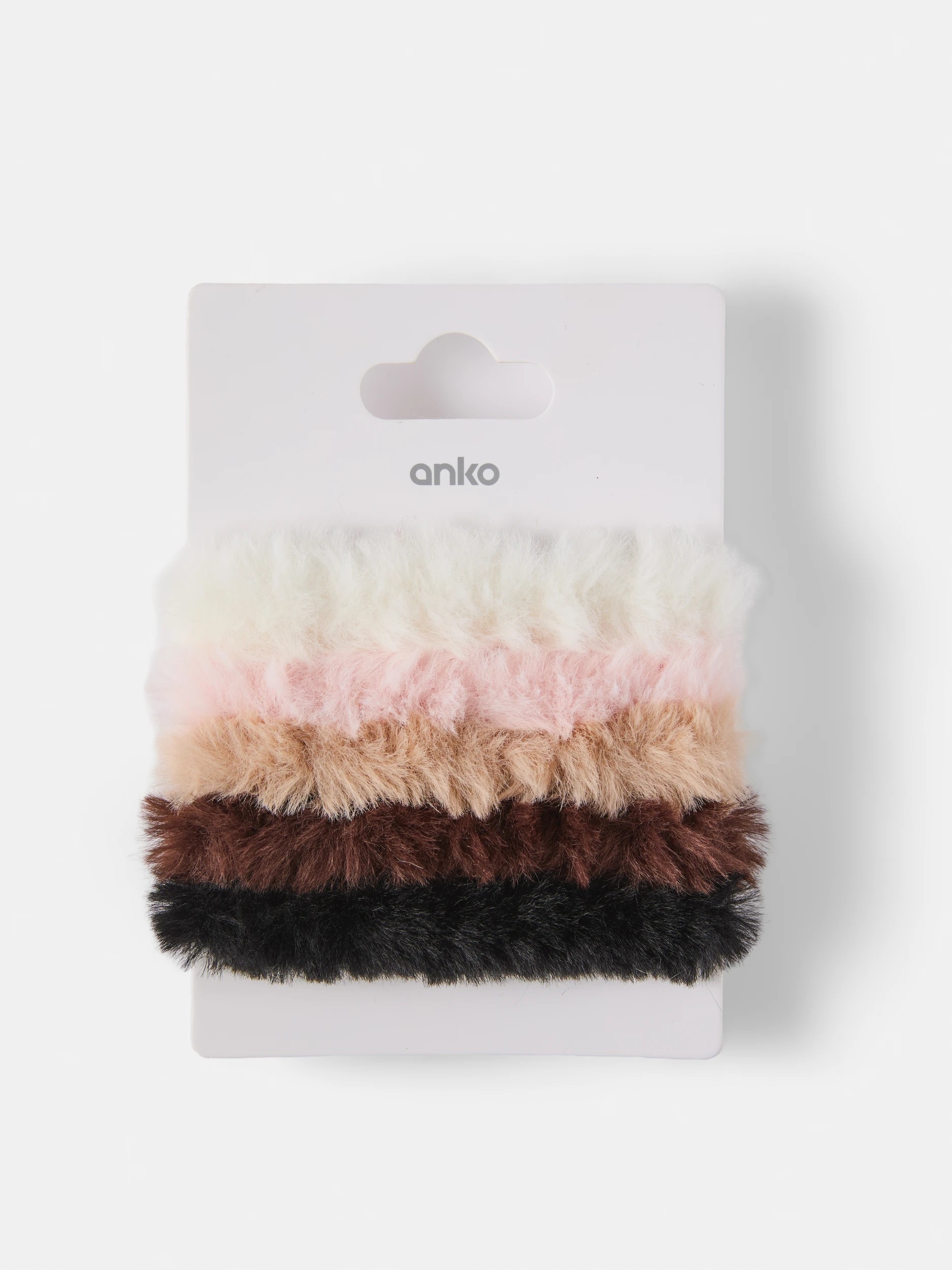 5 5 Pack Faux Fur Mini Hair Scrunchies, 5 of 5