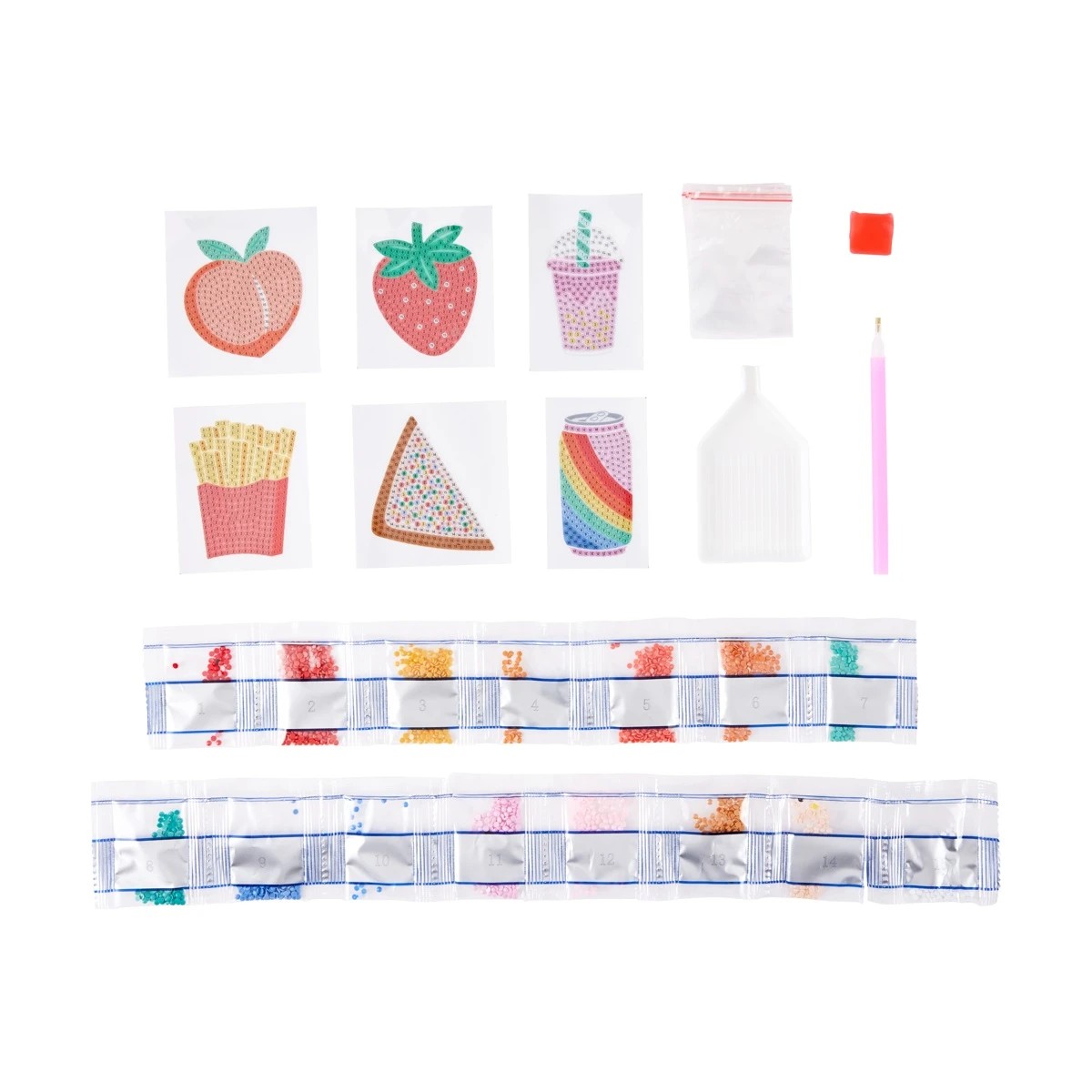 2 6 Pack DIY Sparkle Gem Art Stickers - Food, 2 of 3