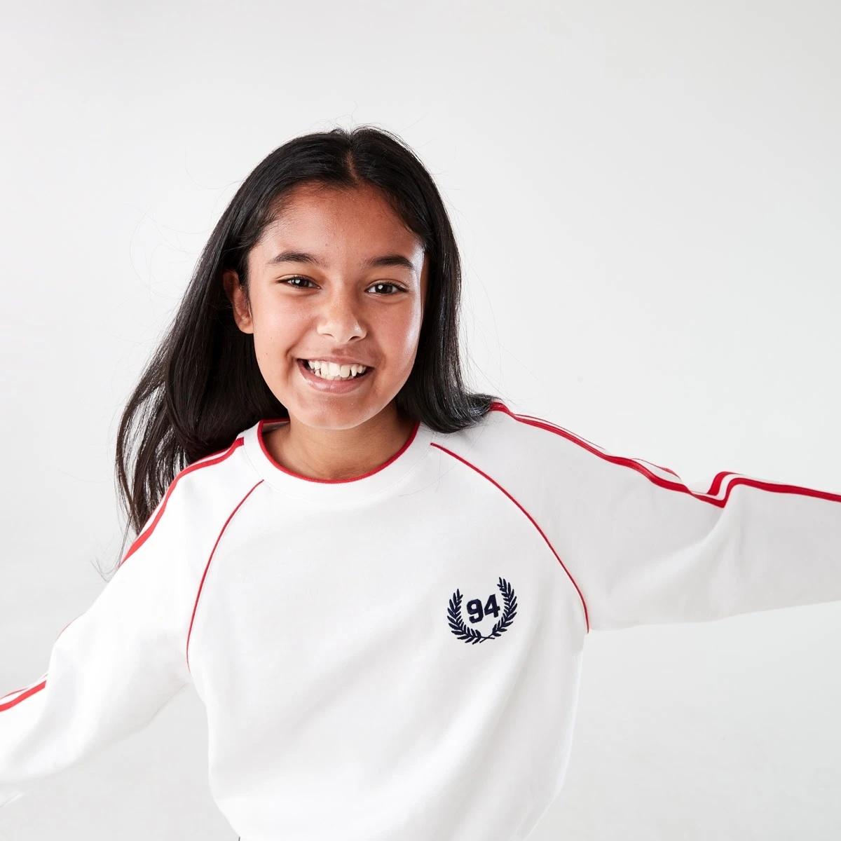 3 French Terry Crew Sweatshirt 94 PINNATE SNOW WHITE, 3 of 7