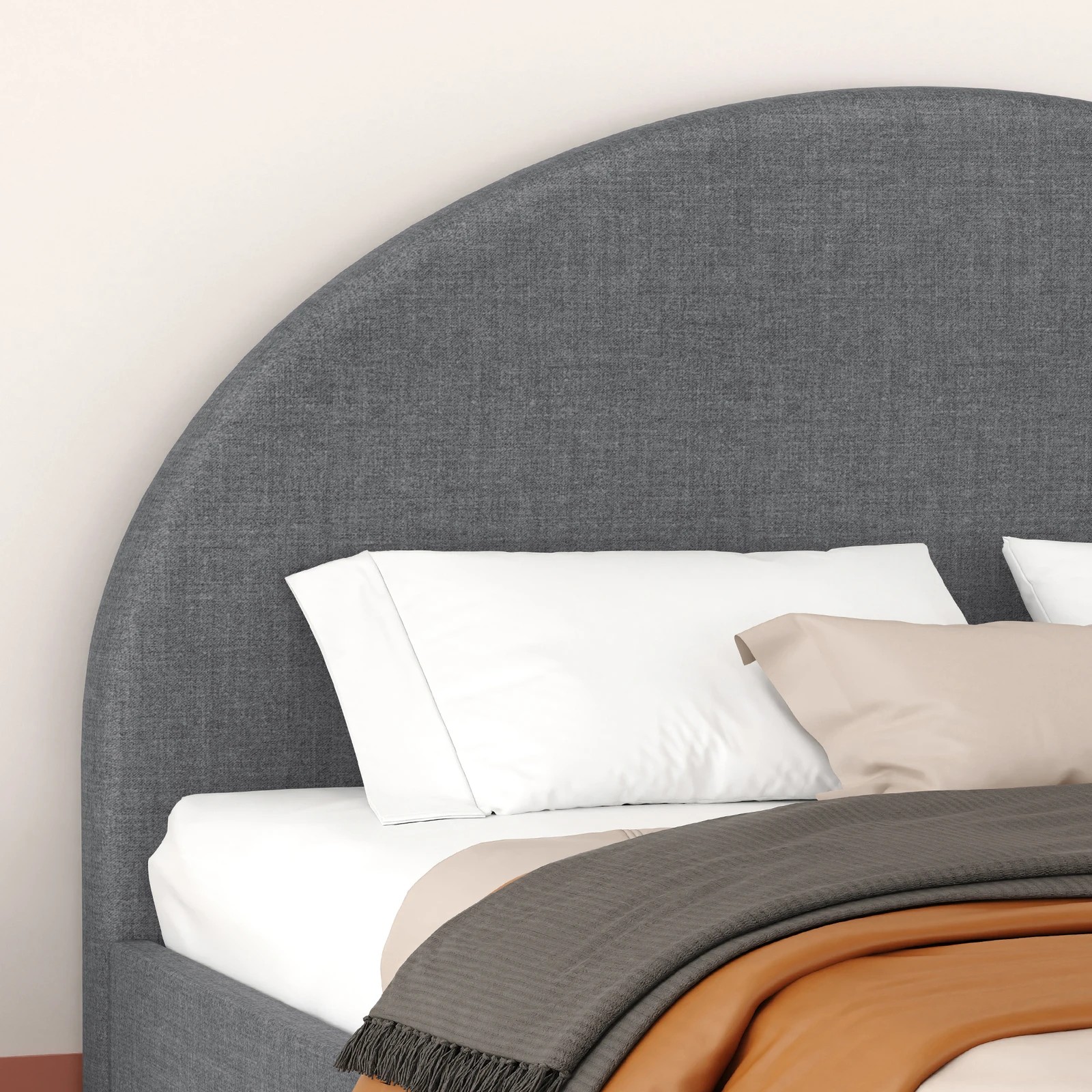 4 Alfordson Bed Frame Queen Size Mattress Base Platform Fabric Calla - Grey, 4 of 10