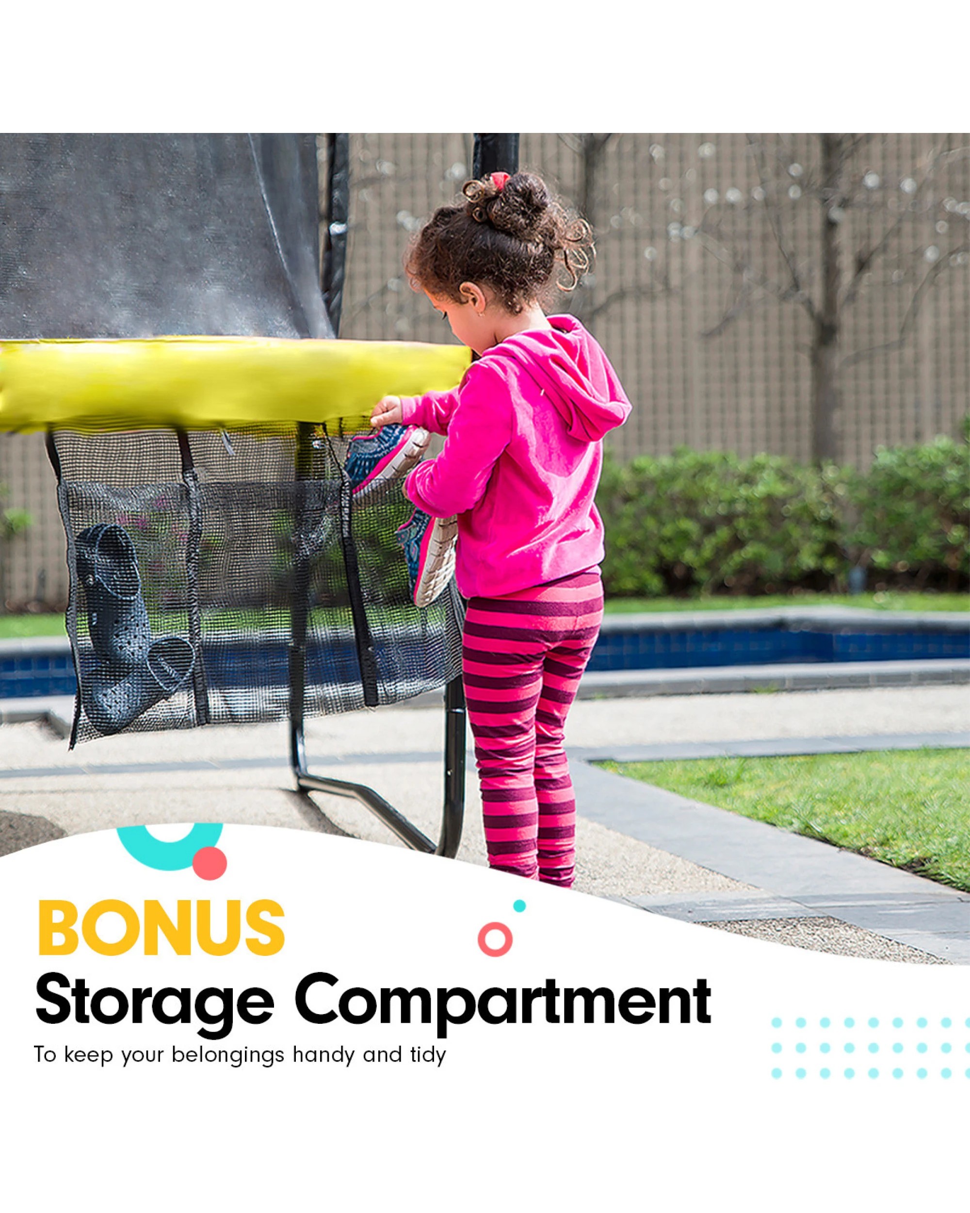 10 Kahuna Trampoline 8 Ft X 11 Ft Outdoor Rectangular Rainbow With Basketball Set, 10 of 10