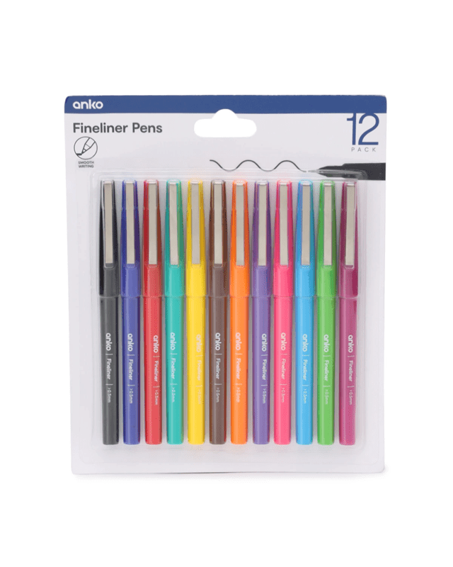 12 Pack Fineliner Pens - Bri