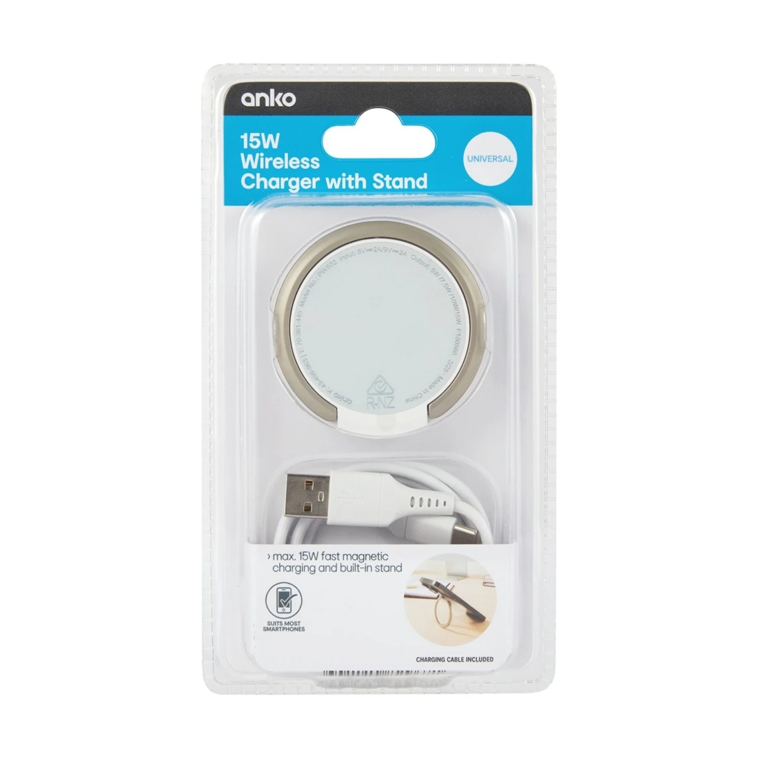 10 Wireless Charging Pad with Stand - White, 10 of 10