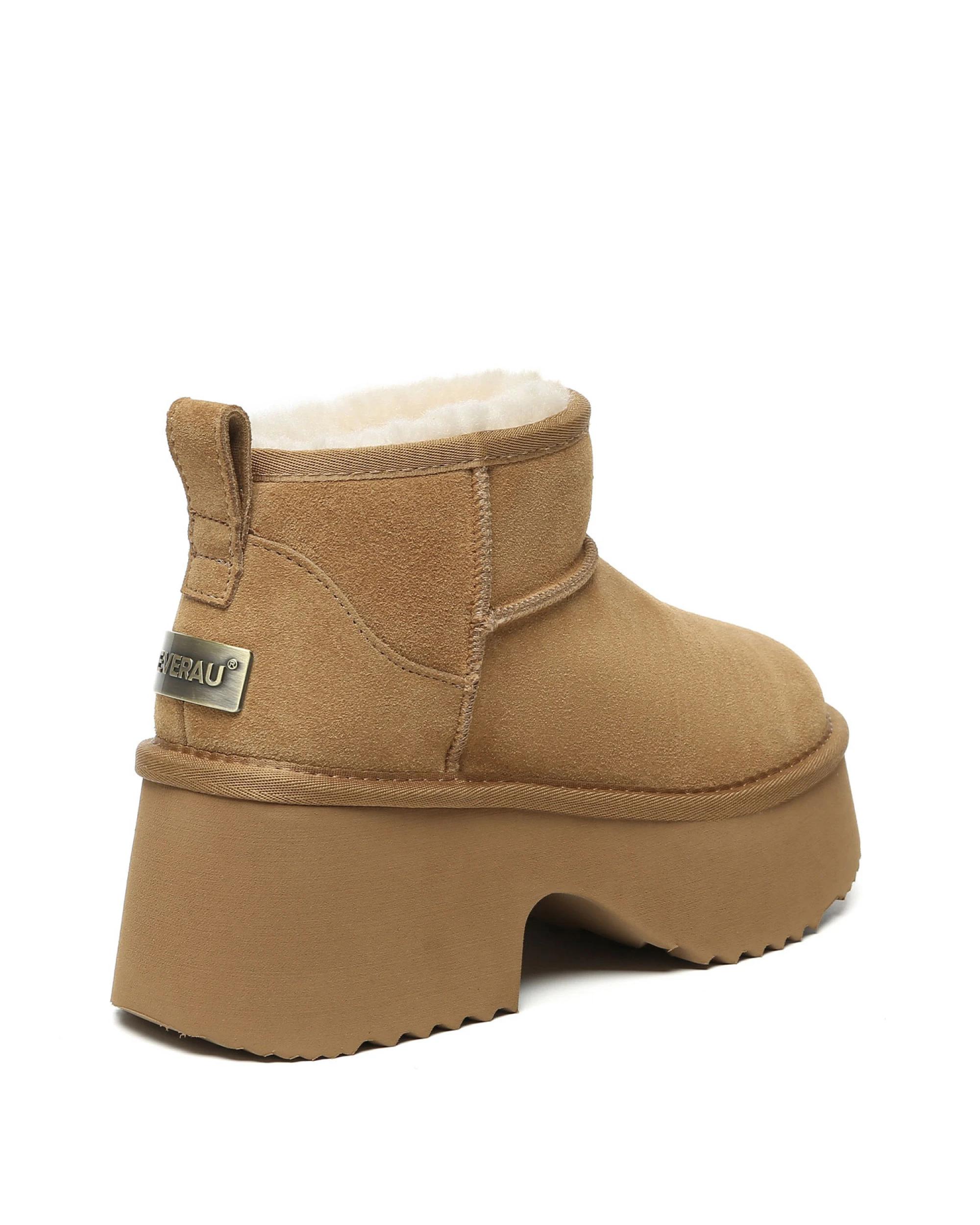 3 Everau Womens Ariel Platform Boots CHESTNUT, 3 of 5