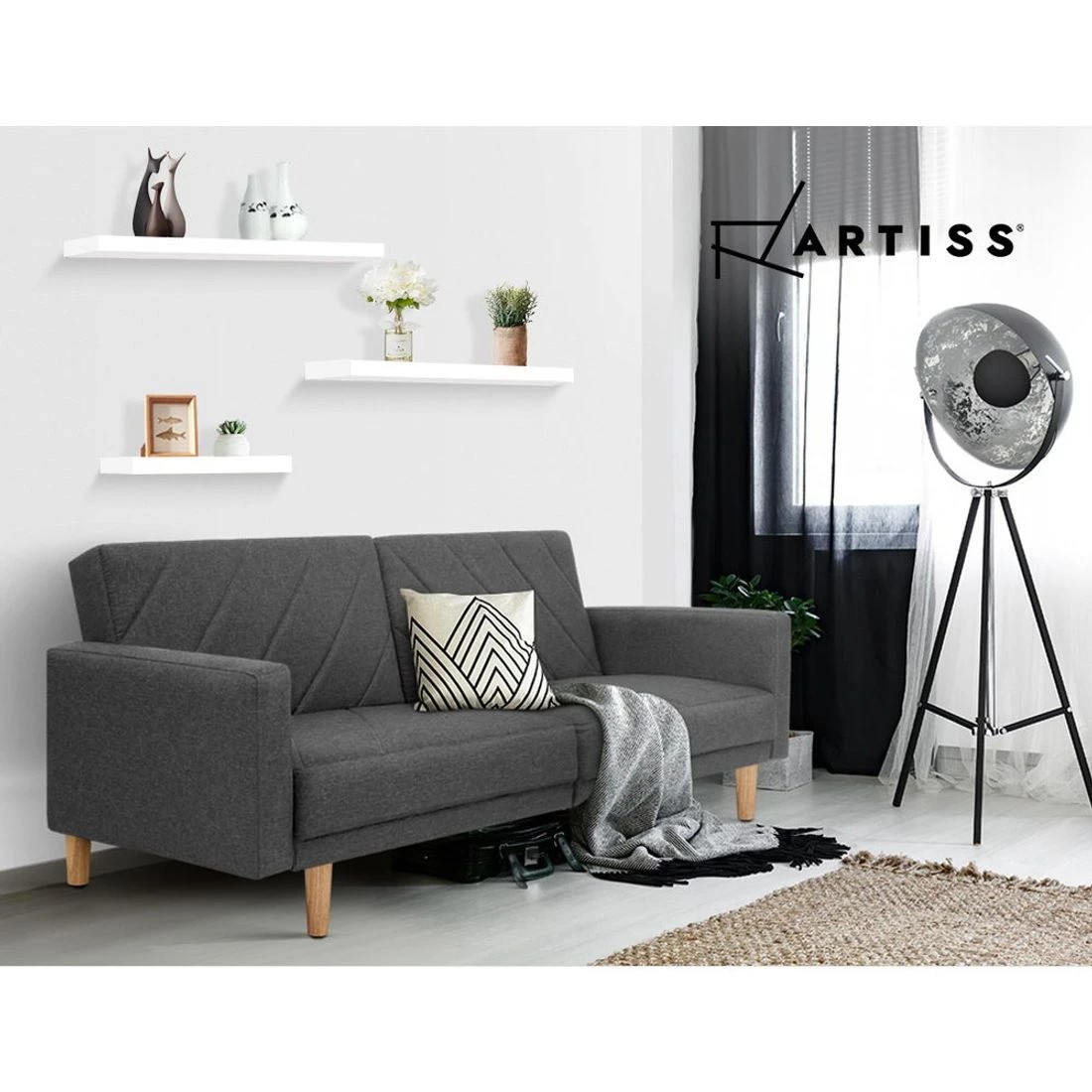 7 Artiss Floating Wall Shelf Set of 3 - White, 7 of 10