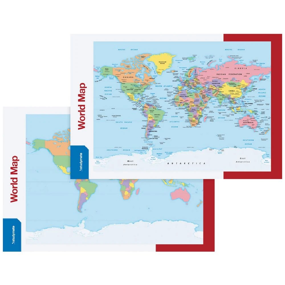 1 Studymate Double-sided World Map Wall Chart, 1 of 3