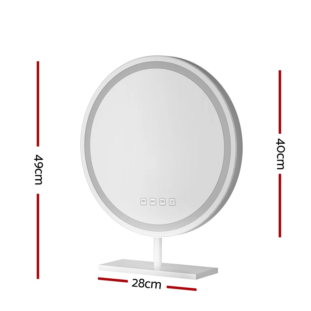 2 Embellir Makeup Mirror 40x40cm Hollywood Vanity with LED Light Tabletop Round - Multi, 2 of 6