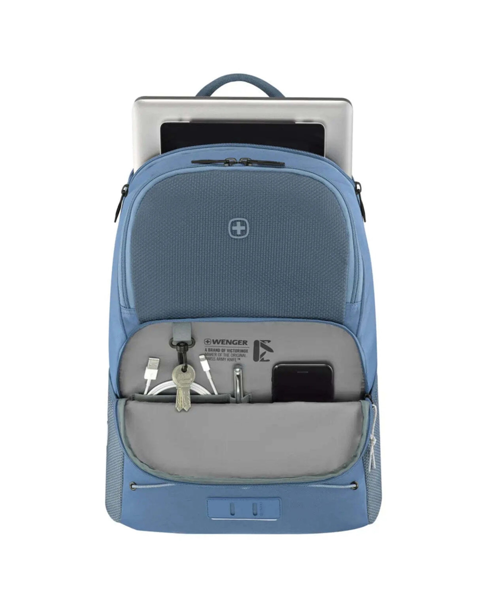2 Wenger NEXT Trayl 15.6in Laptop Backpack Recycled Fabric Padded Compartments - Blue, 2 of 5