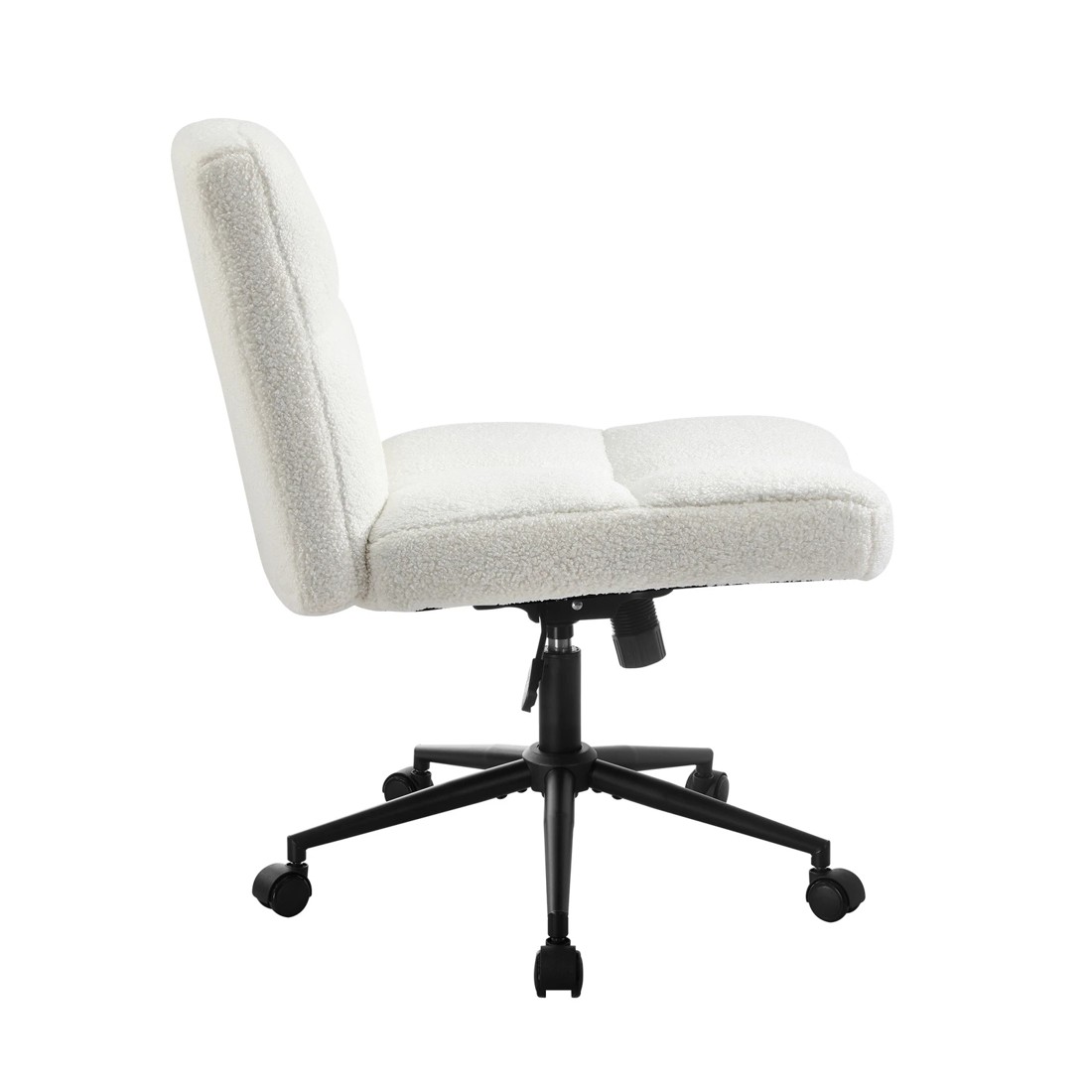 7 Oikiture Armless Office Desk Chair Boucle
 - White, 7 of 9