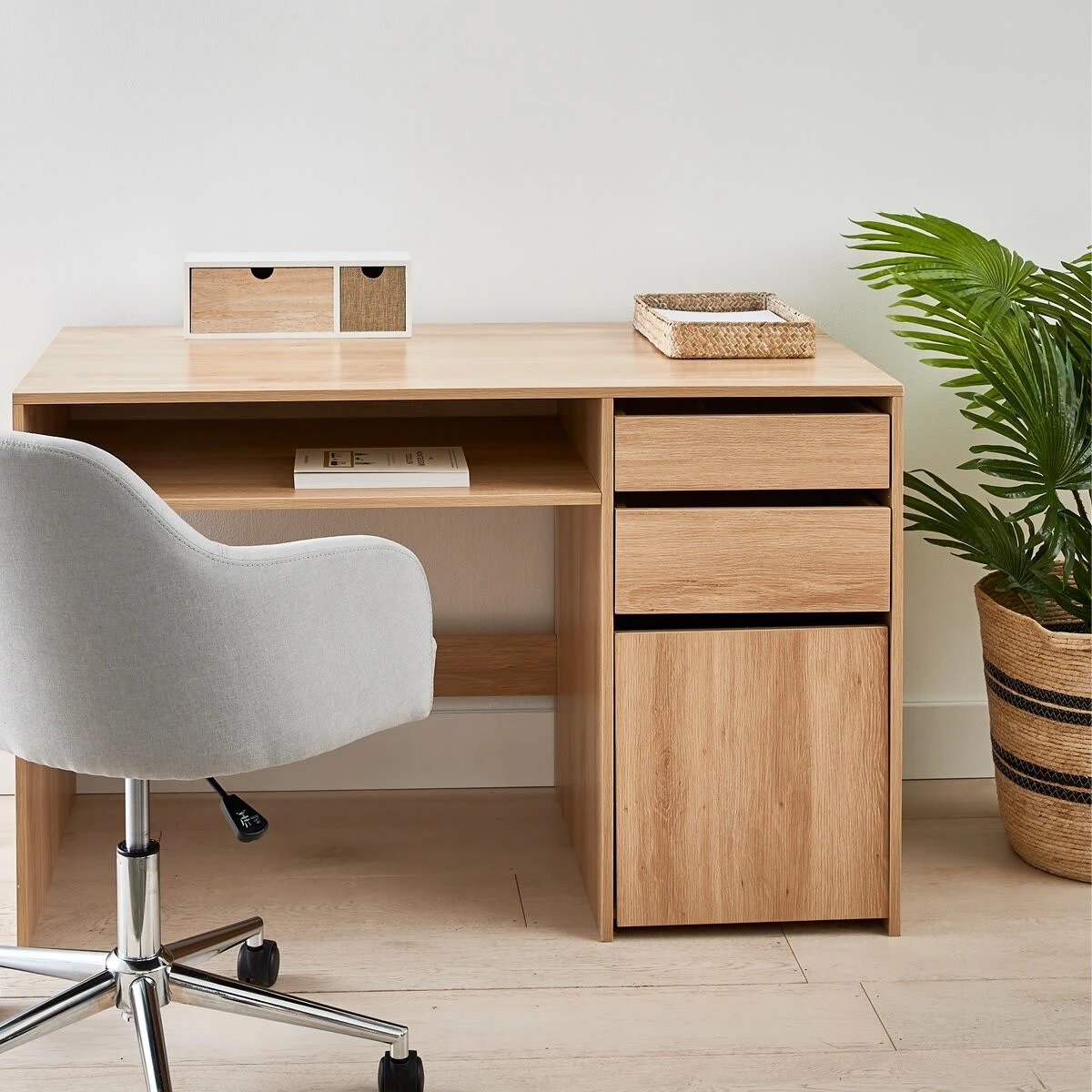 1 Desk with Storage - Oak, 1 of 9