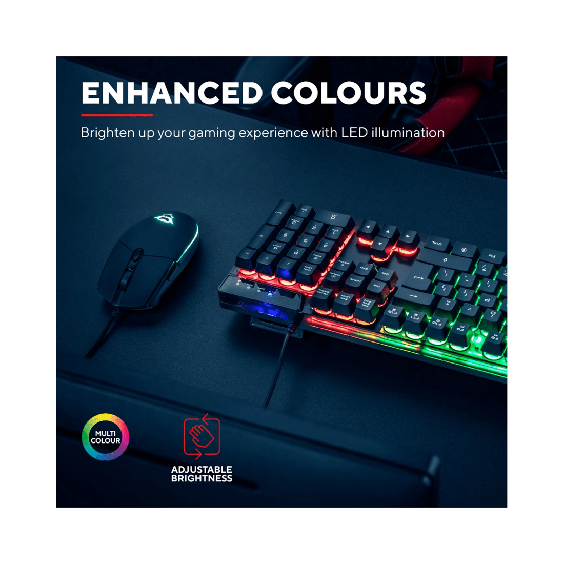 9 Trust International Trust GXT838 Azor Wired RGB Gaming Mouse and Keyboard Combo - Black, 9 of 10