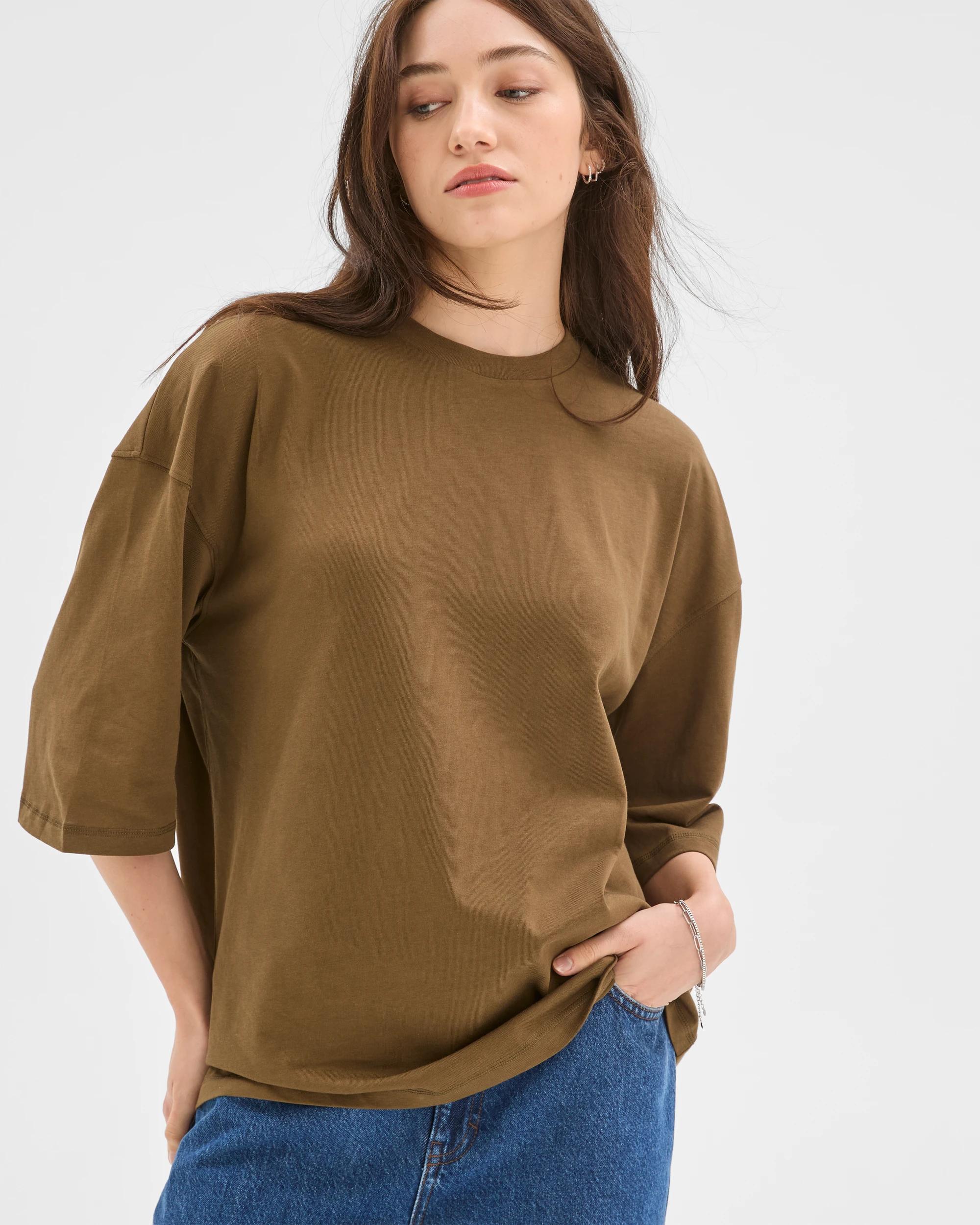 5 Lily Loves Australian Cotton Oversized T-Shirt DEEP MOSS, 5 of 6