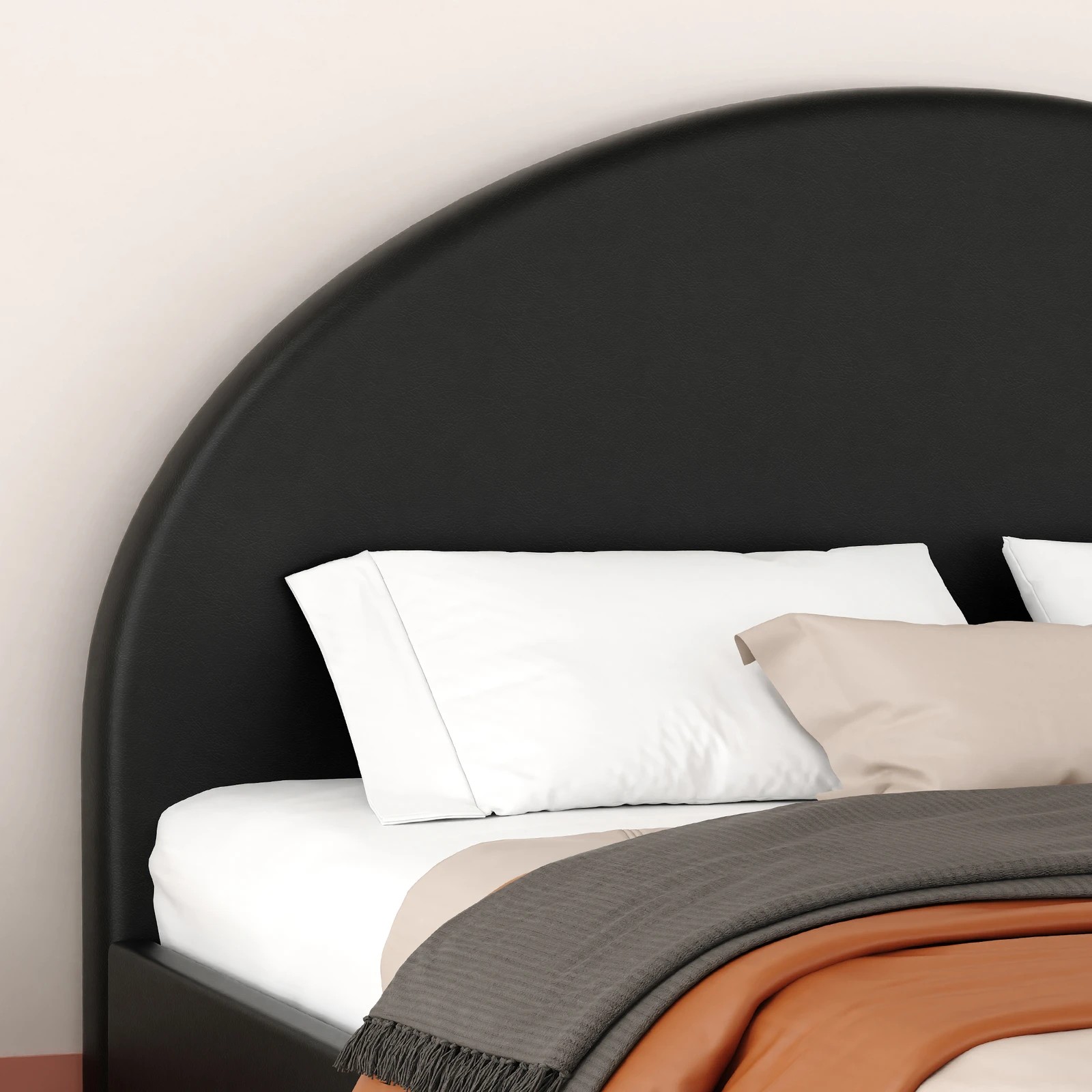 4 Alfordson Bed Frame Queen Size Mattress Base Platform Leather Calla - Black, 4 of 10