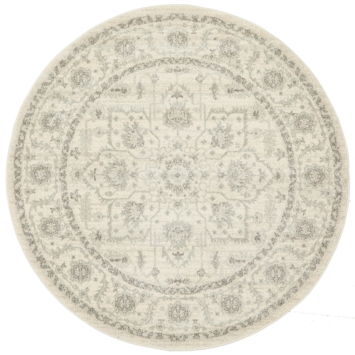 2 Common Ground Rugs Encore 261 200x200cm - Medium Round Power Loomed Pet Friendly Rug - Natural, 2 of 9