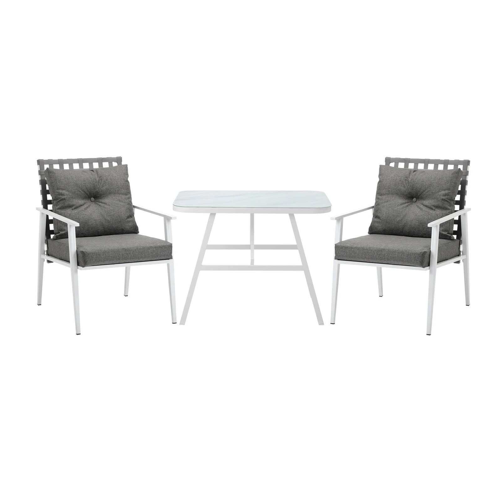 8 Livsip Outdoor Dining Set Rattan Chair Marble-style Table Garden Patio Furniture - Multi, 8 of 9