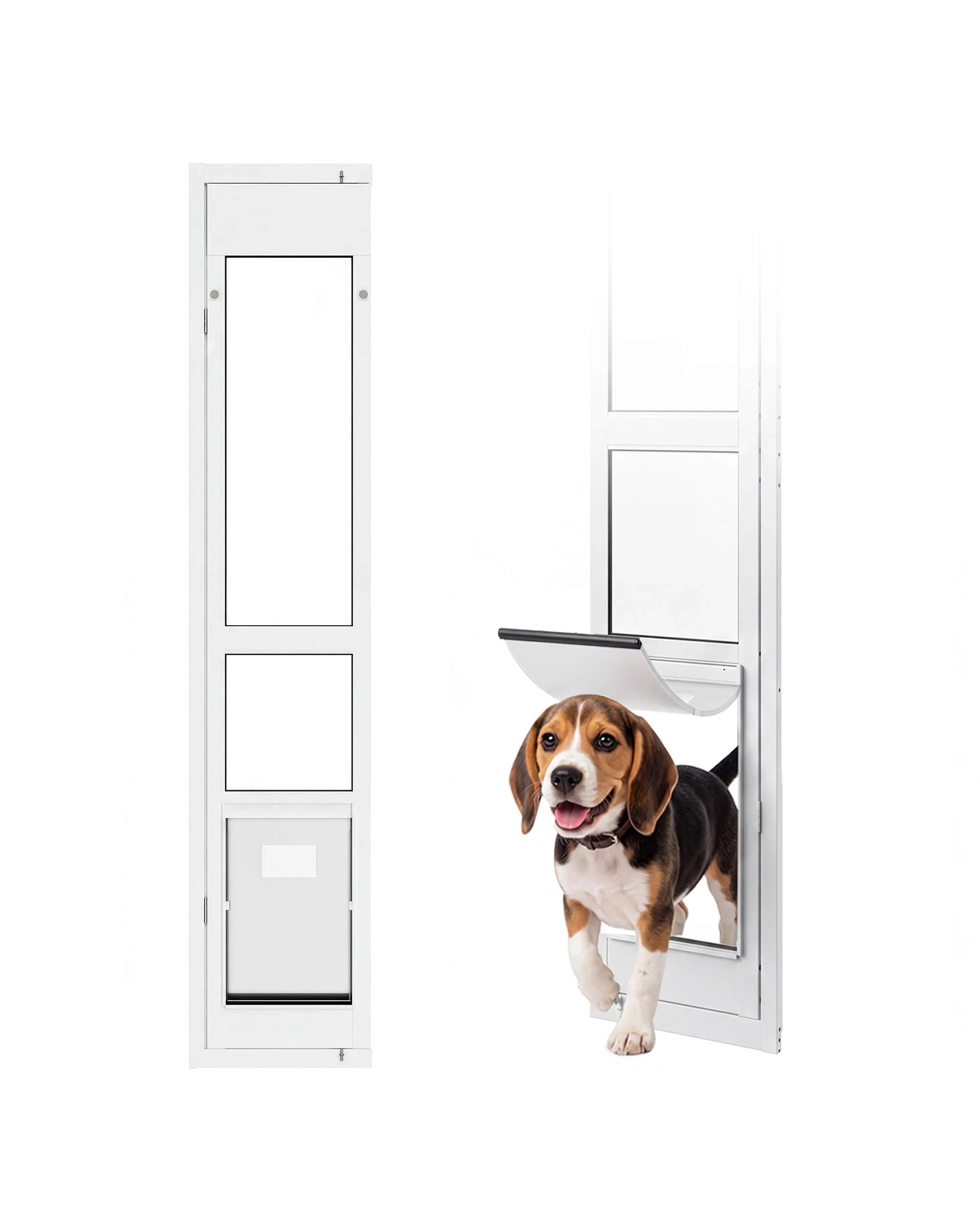 1 Advwin Aluminum Pet Door Insert for Sliding Glass Patio Door, Adjustable Height Lockable, 1 of 9