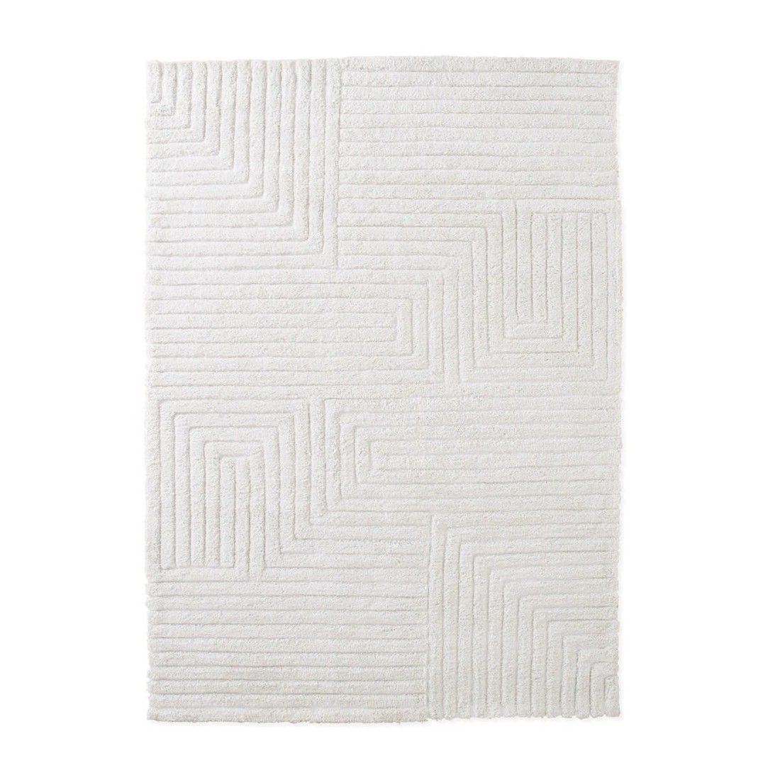 6 Linear Wool Blend Rug - White, Large - 235cm x 160cm, 6 of 7