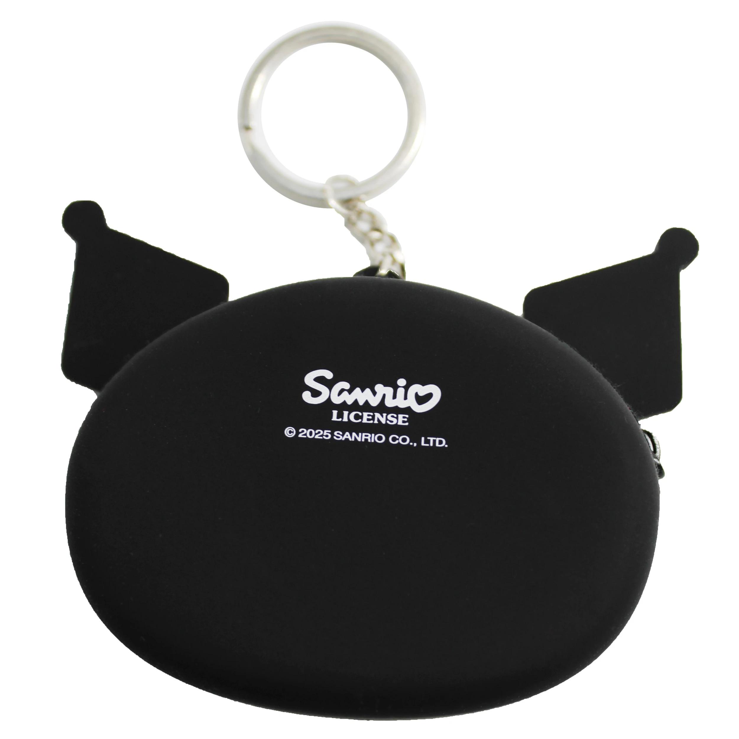 3 Hello Kitty and Friends License Kuromi Silicone Coin Purse Keyring - Black Kuromi, 3 of 4