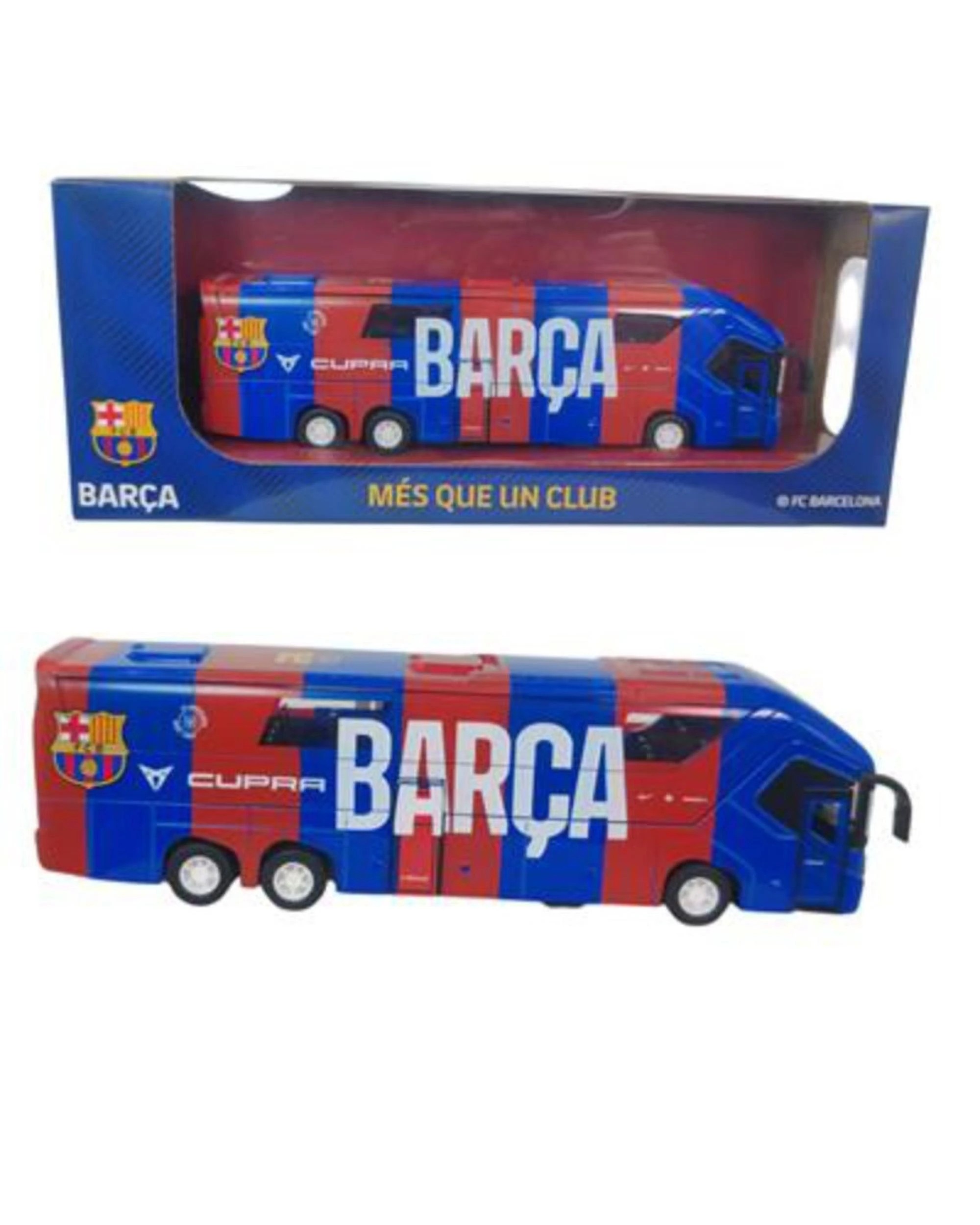 1 Banbo Official Soccer Clubs Miniature Barcelona Team Bus, 1 of 3