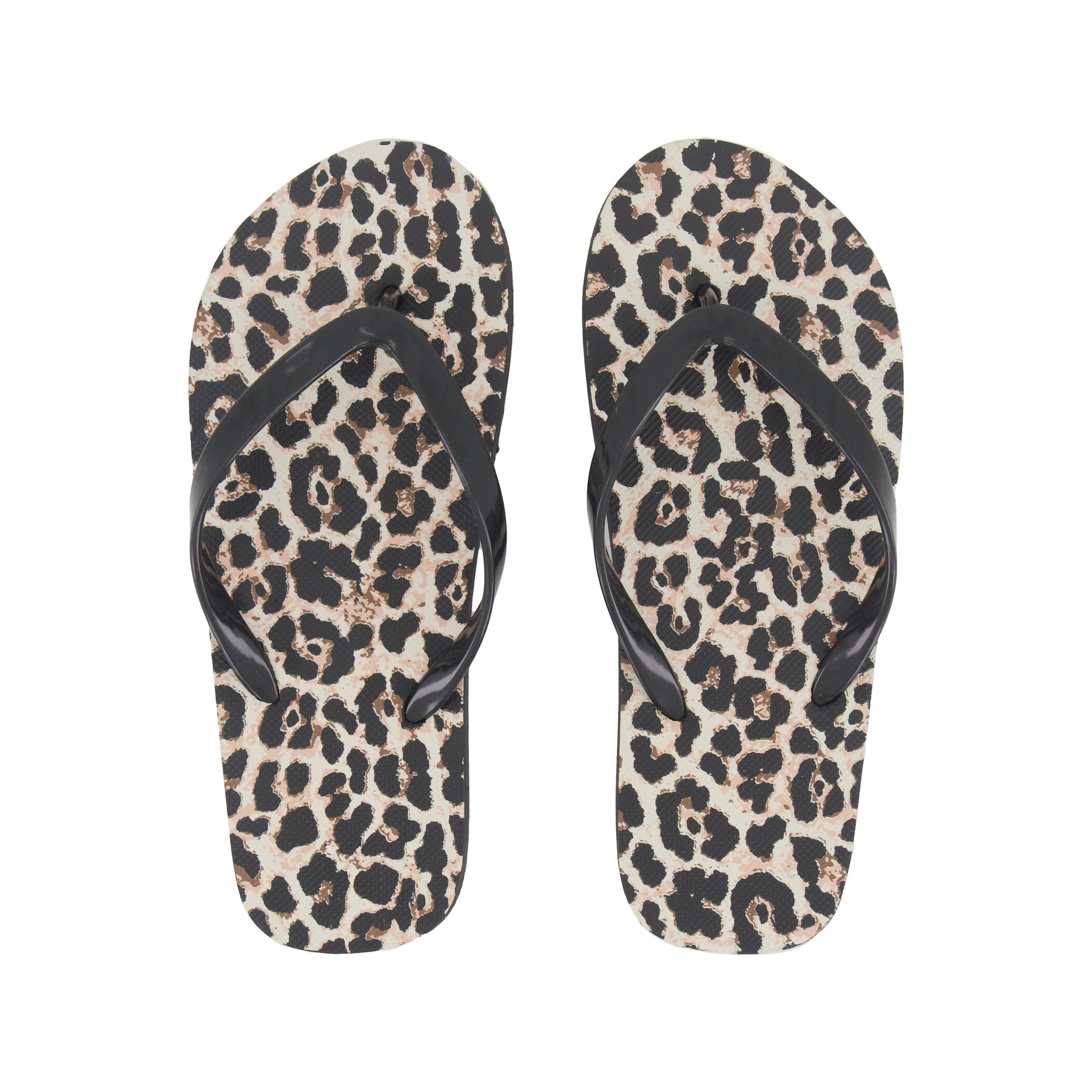 2 Printed Recycled Beach Thongs Leopard, 2 of 3