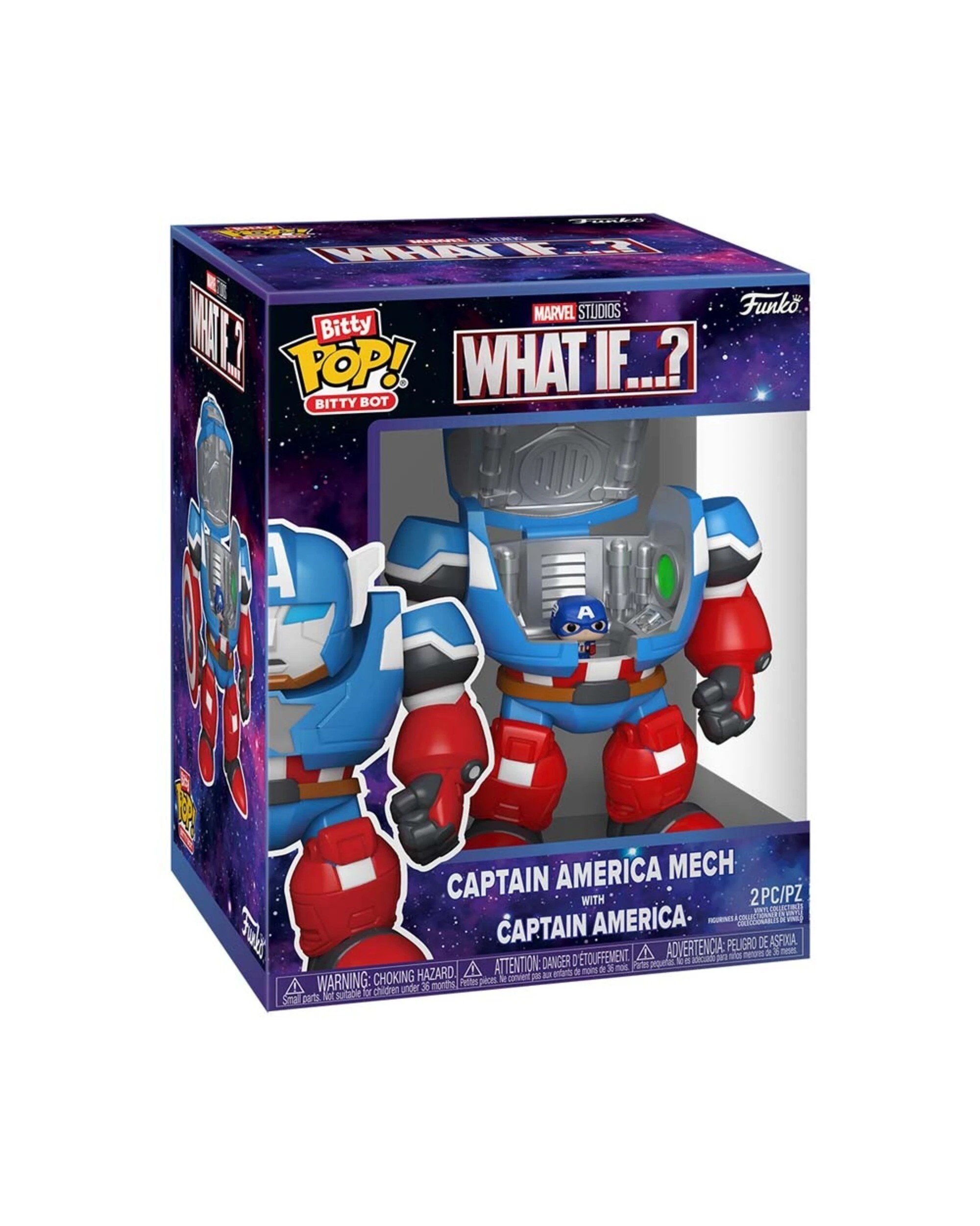 4 Marvel - What If...? Captain America Mech with Captain America Bitty Pop! Bot Vinyl Figure, 4 of 4