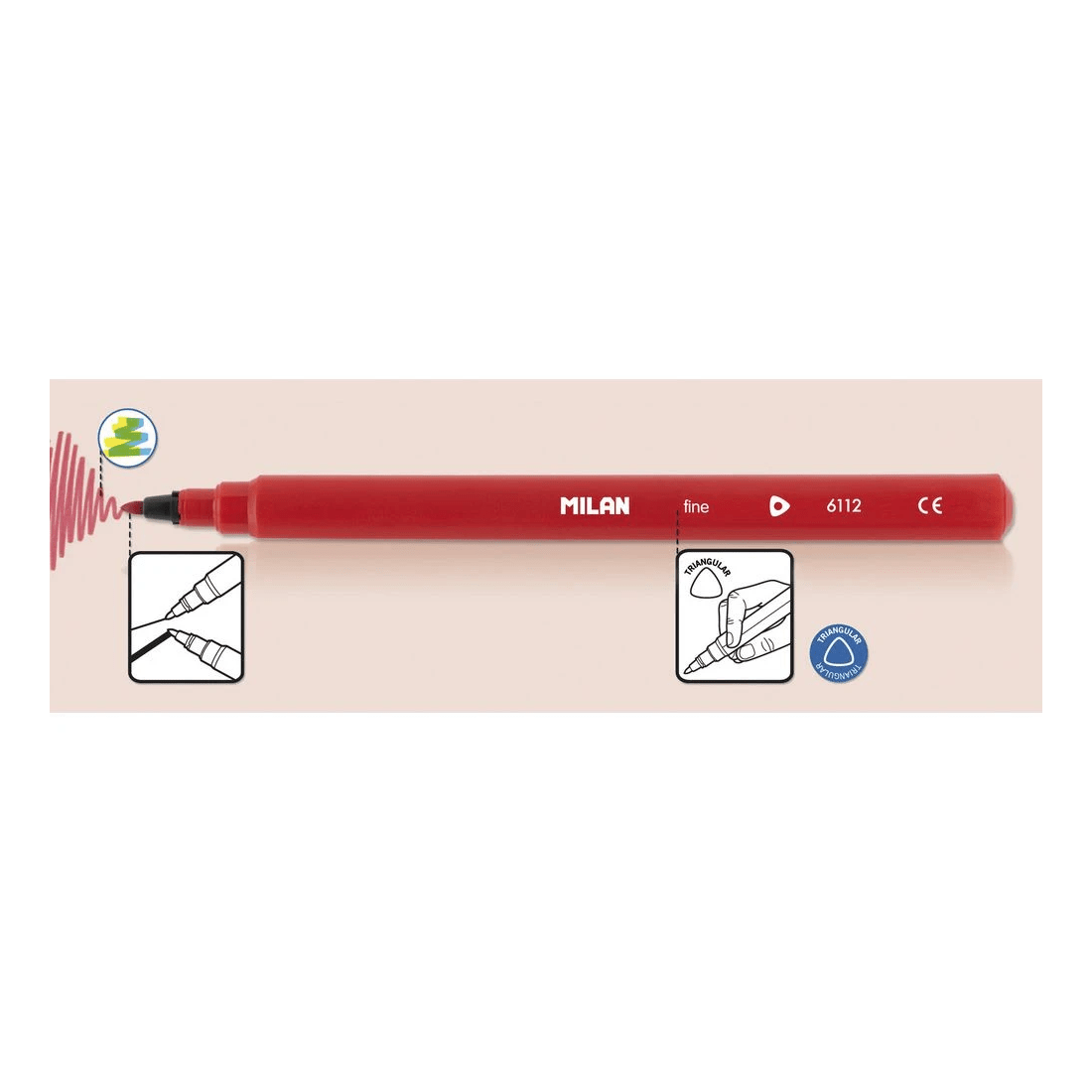2 Milan Triangular Fine-Tip Fibre Pens 12 Pack, 2 of 4