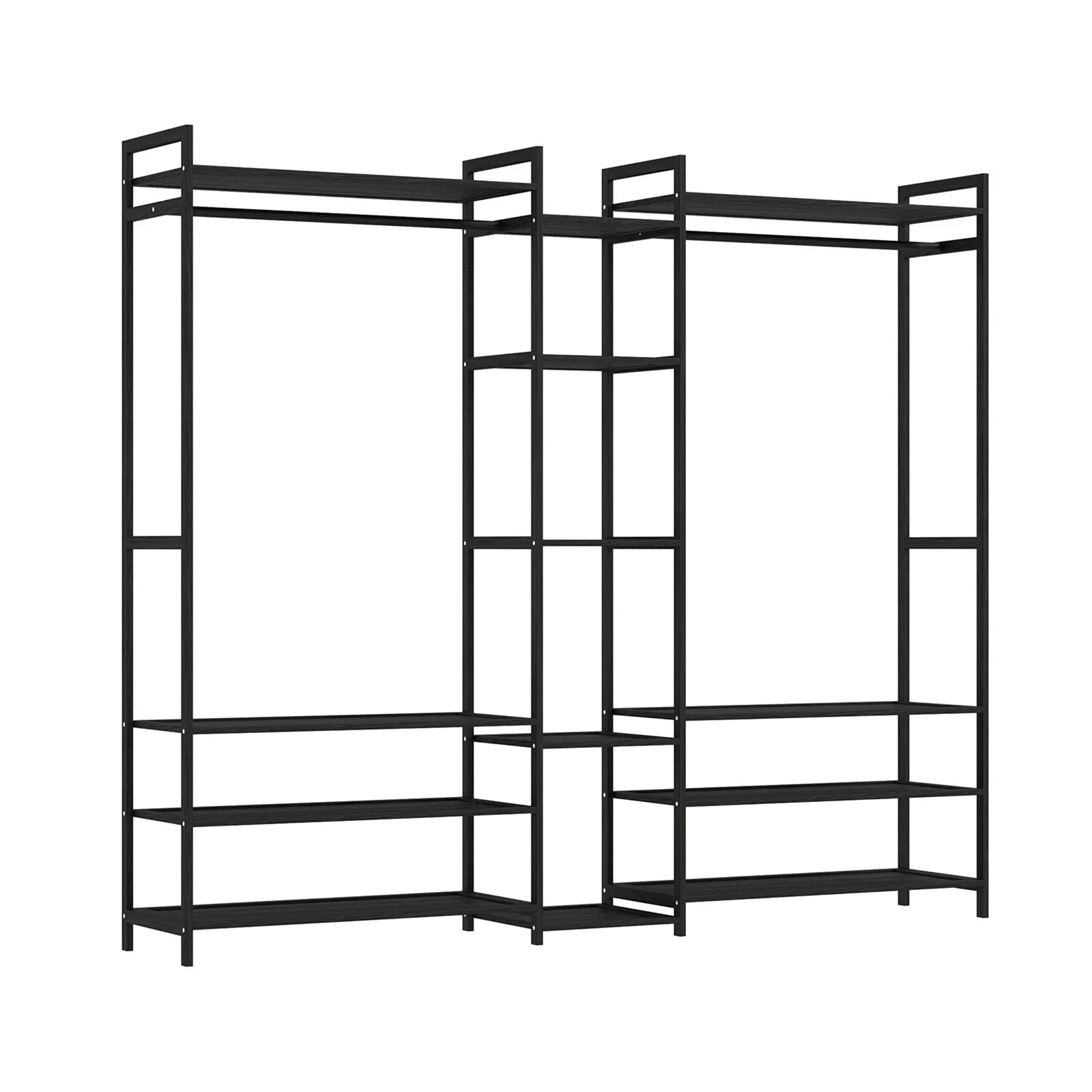 9 Milano Décor Multifunctional Bamboo Clothes Rack Storage Stand Organiser - Black, 9 of 10