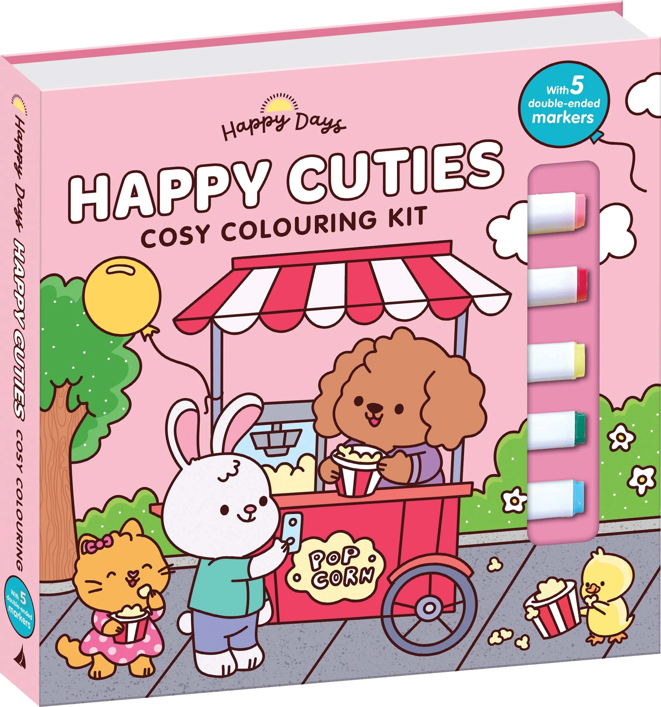 1 Happy Days: Happy Cuties Cosy Colouring Kit by Elena Aiello - Book, 1 of 2
