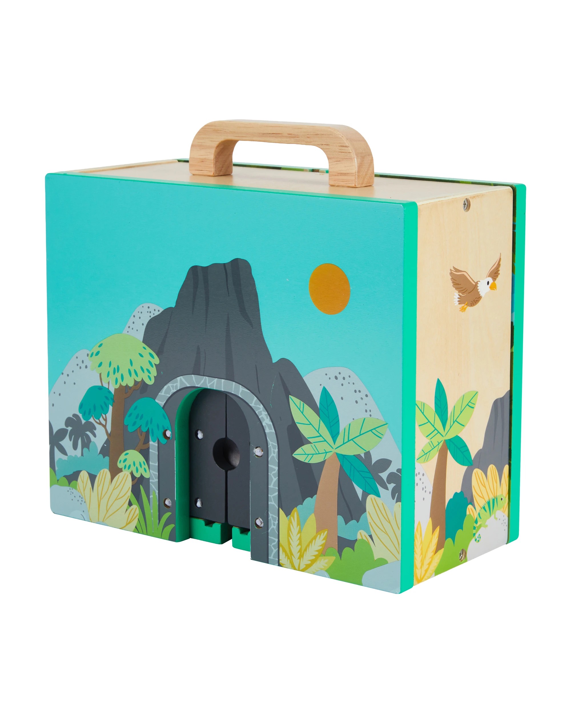 8 41 Piece Wooden Jungle Train Set with Case, 8 of 9