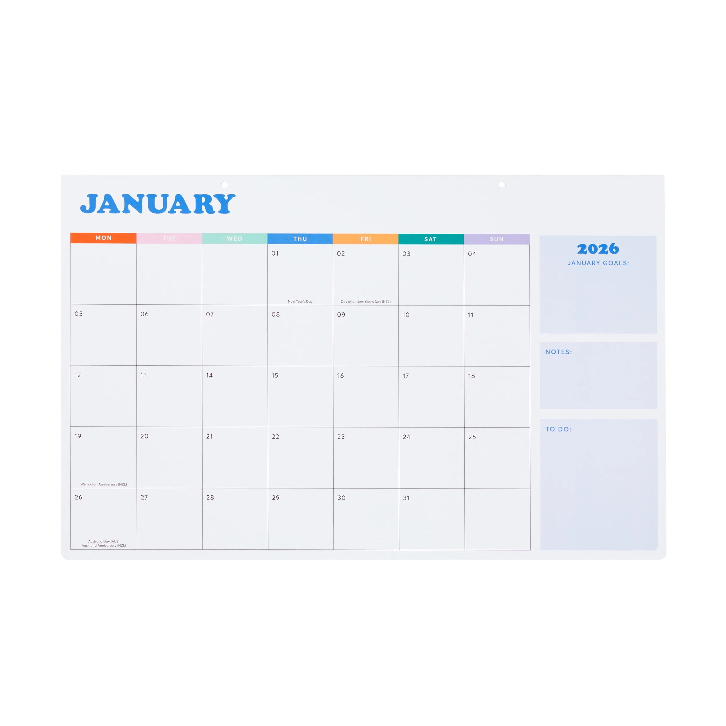 1 2026 Wall Jumbo Colour Calendar, 1 of 4