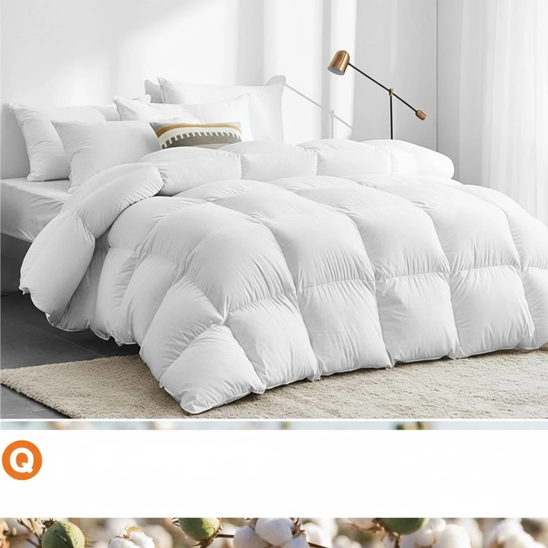 5 Giselle Bedding 500GSM Goose Down Feather Quilt Queen - Queen Bed - White, 5 of 5
